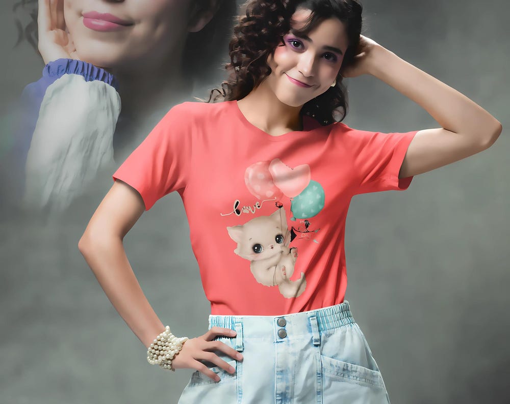 Cute Cat Balloon T-Shirt