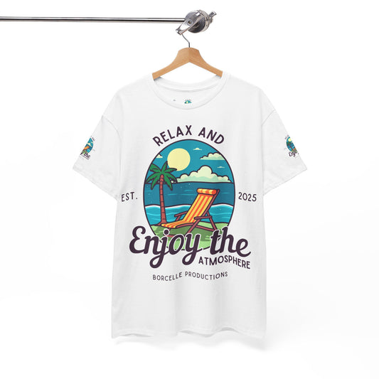 T-Shirt - Relax and Enjoy the Atmosphere, Casual Summer Wear, Beach Vacation Tee, Gift for Chill Lovers, Relaxation Shirt