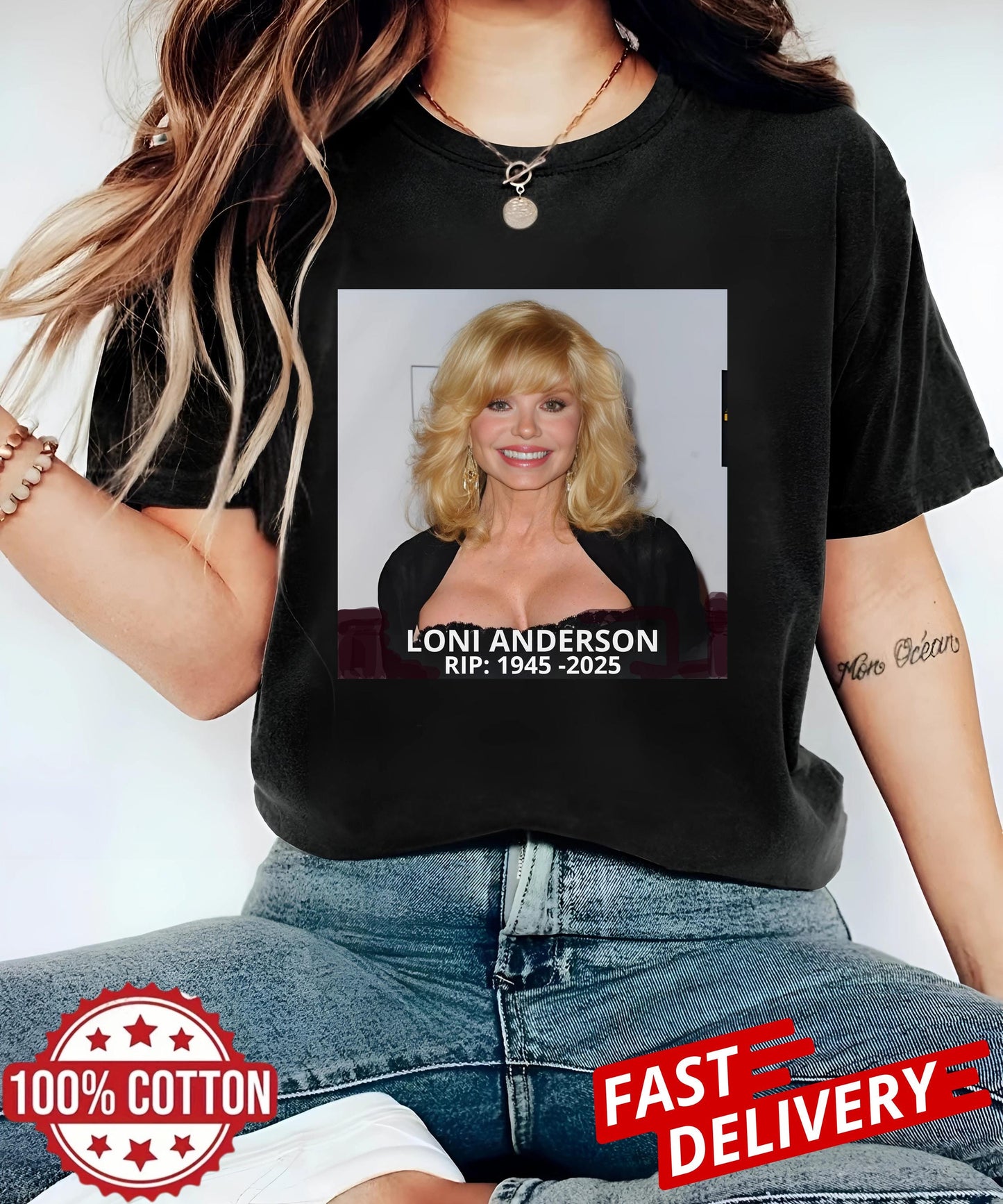 Vintage Loni Anderson RIP 1945 2025 Tribute Tee Retro 80s WKRP inial TShirt Cincinnati Bootleg Shirt Celebrity Memor