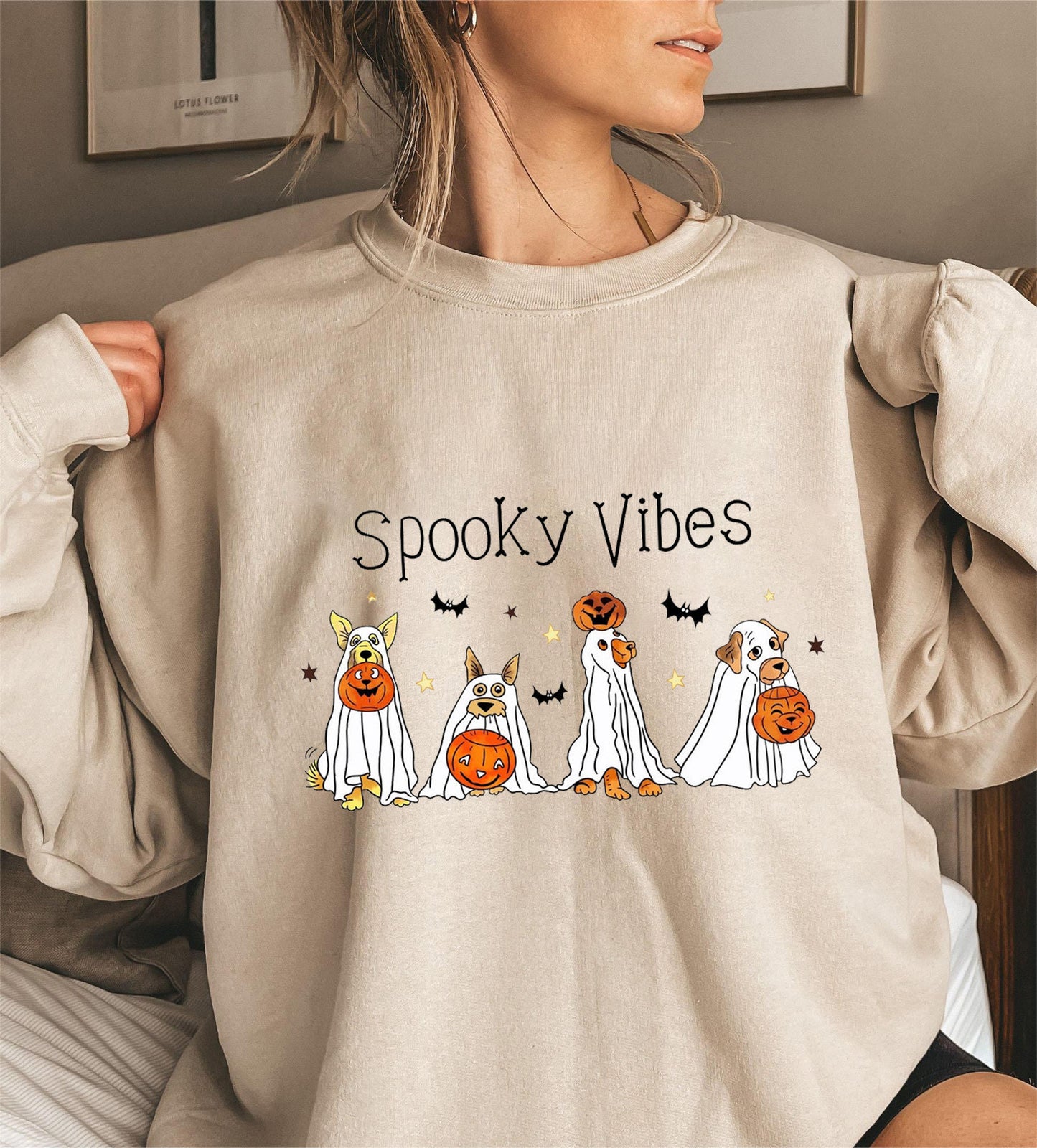 Halloween Cotton Material Round Neck Women's Sweater Long Sleeve