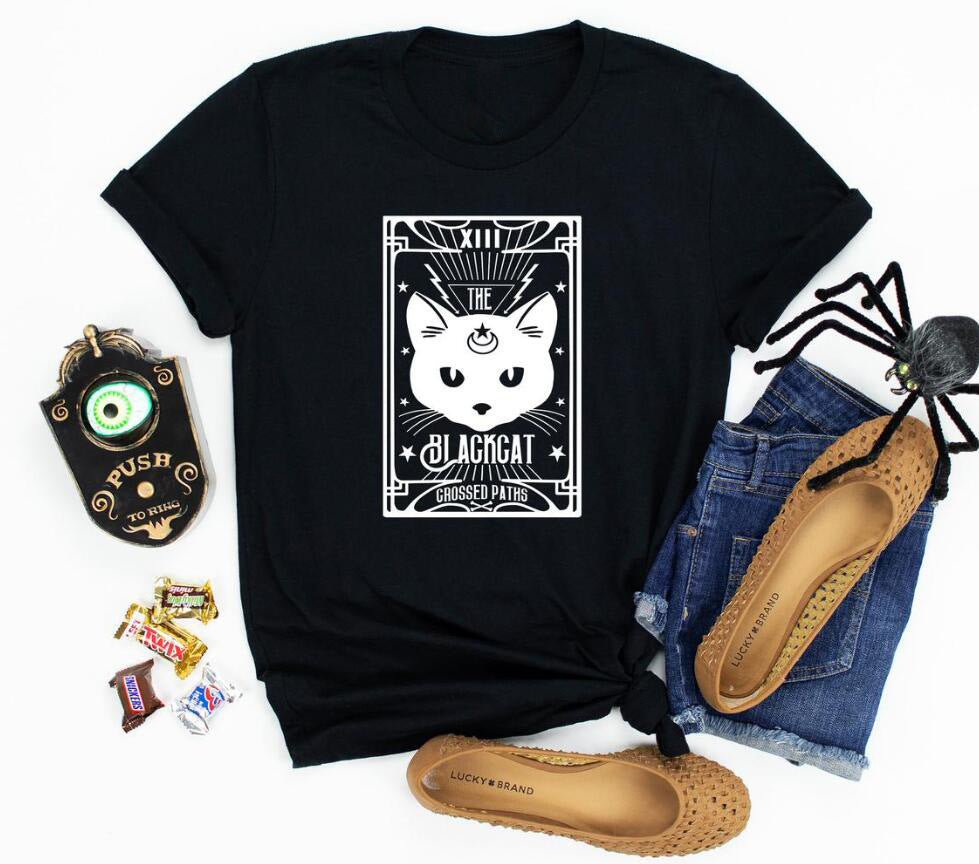 Letters Fashion Casual T-Sleeves Halloween