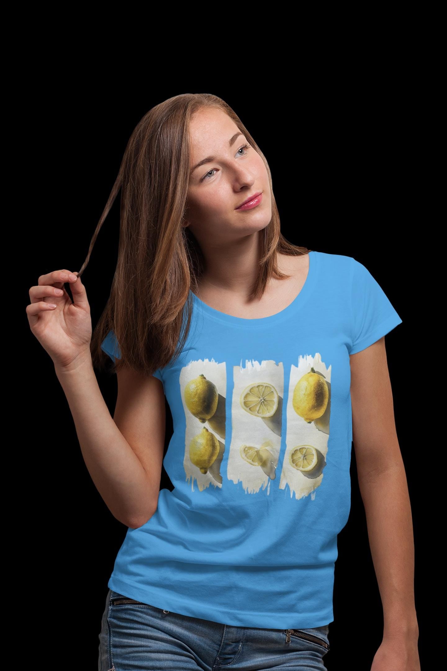 Zesty Fresh Lemon Tee, Citrus Slice Unisex Heavy Cotton Tee, Fresh Fruit T-Shirt, Perfect Gift for Fruit Lovers, Casual Everyday Wear