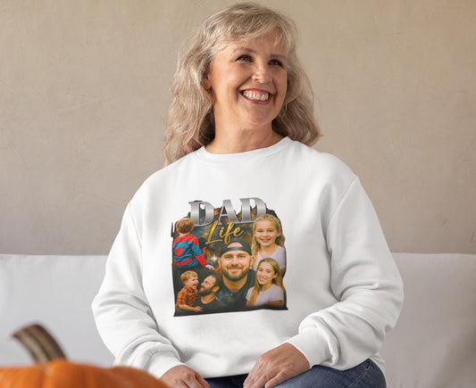 Dad Life Crewneck Sweatshirt Cozy Pullover For Dad Funny Family Gift Casual Wear Comfortable Graphic Top Perfect Dad Outfit For Any Occasion