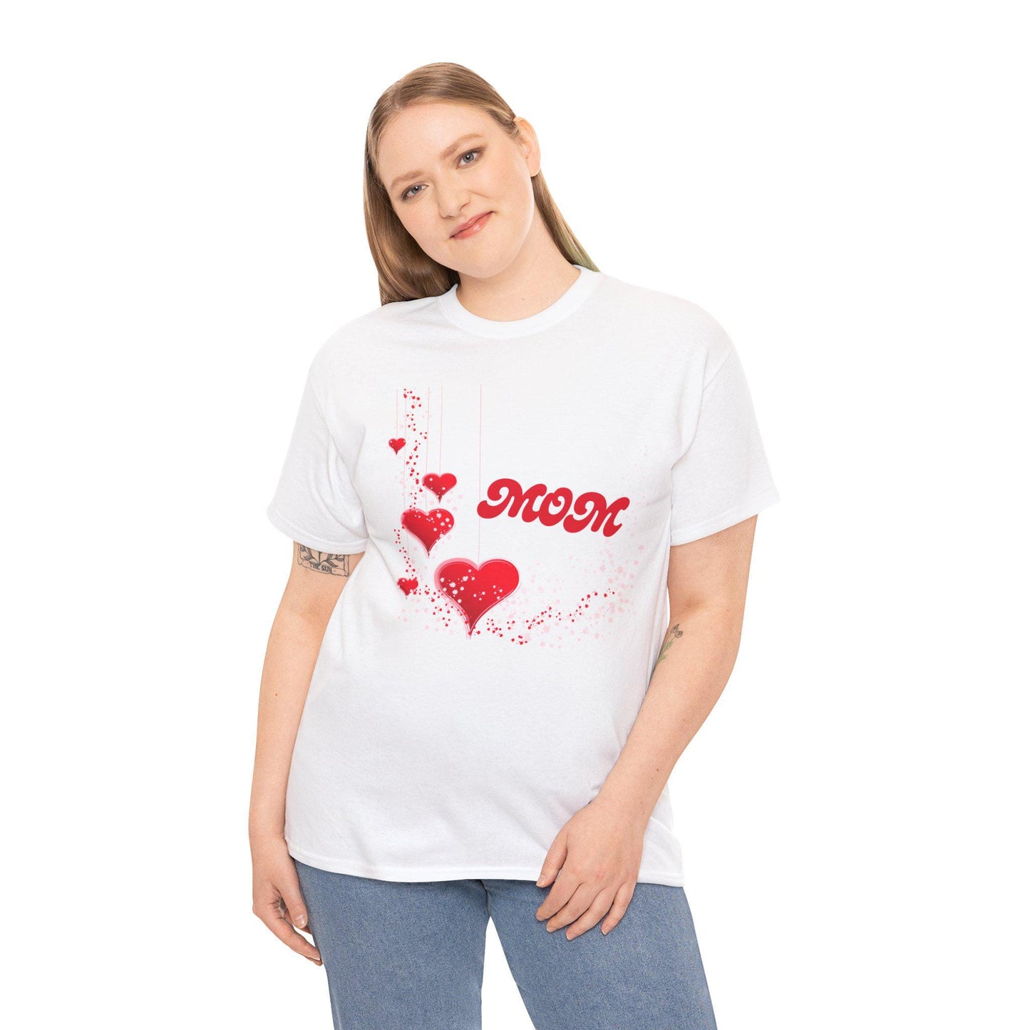 Mom T Shirt Unisex Cotton Love Heart Tee Gift For Mothers Day Casual Cute Family Top Valentines Day Surprise Heartfelt Mom Graphic Apparel