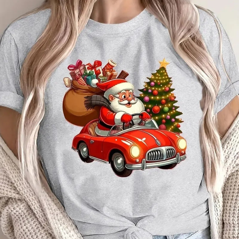 Christmas Tree Printing Casual All-match T-shirt Party