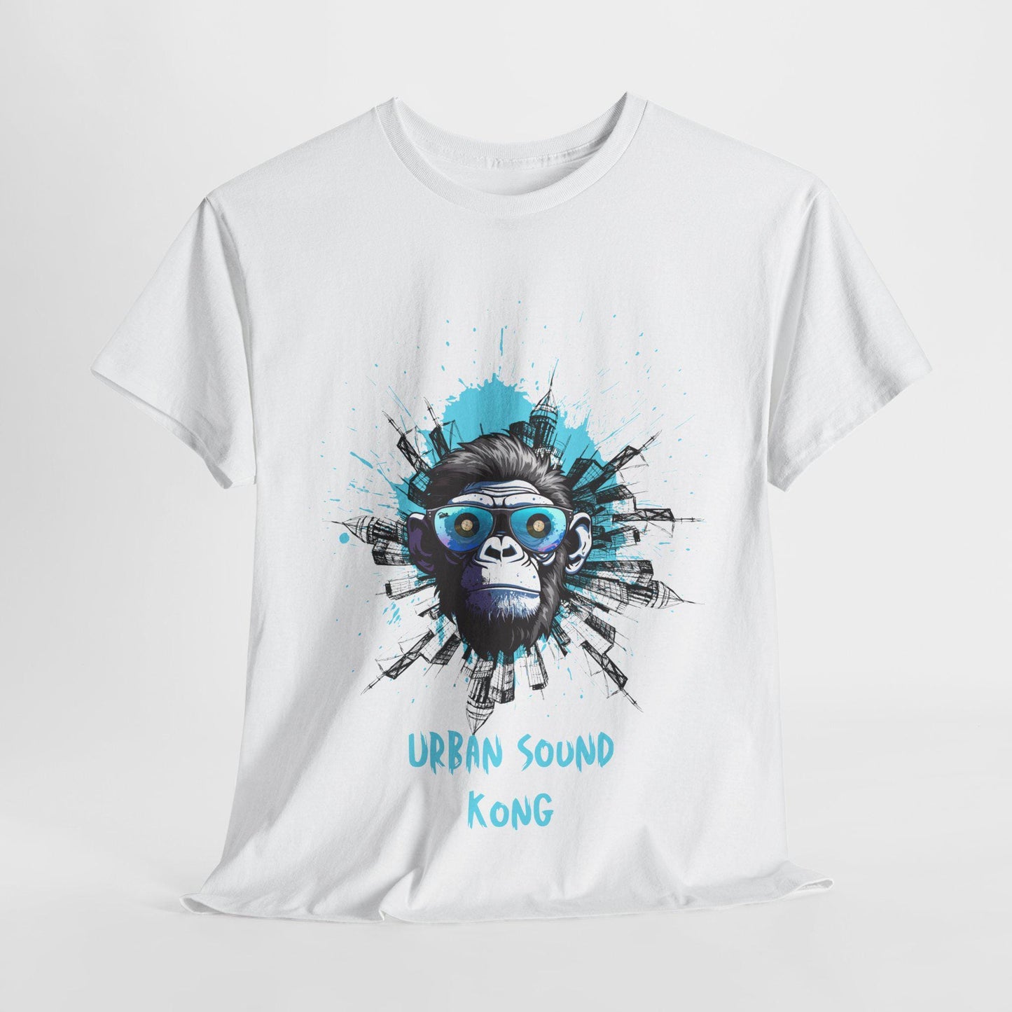Urban Sound Monkey Graphic Tee, Fun Unisex Heavy Cotton Shirt, Hipster Urban Wear, Street Style Outfit, Cool Gift for Teens
