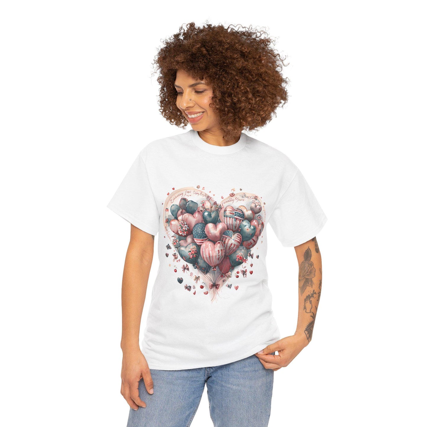 Heart Balloon Unisex Tee, Cute Graphic Tee, Valentine's Day Gift, Romantic Shirt, Casual Wear, Love-Themed Apparel