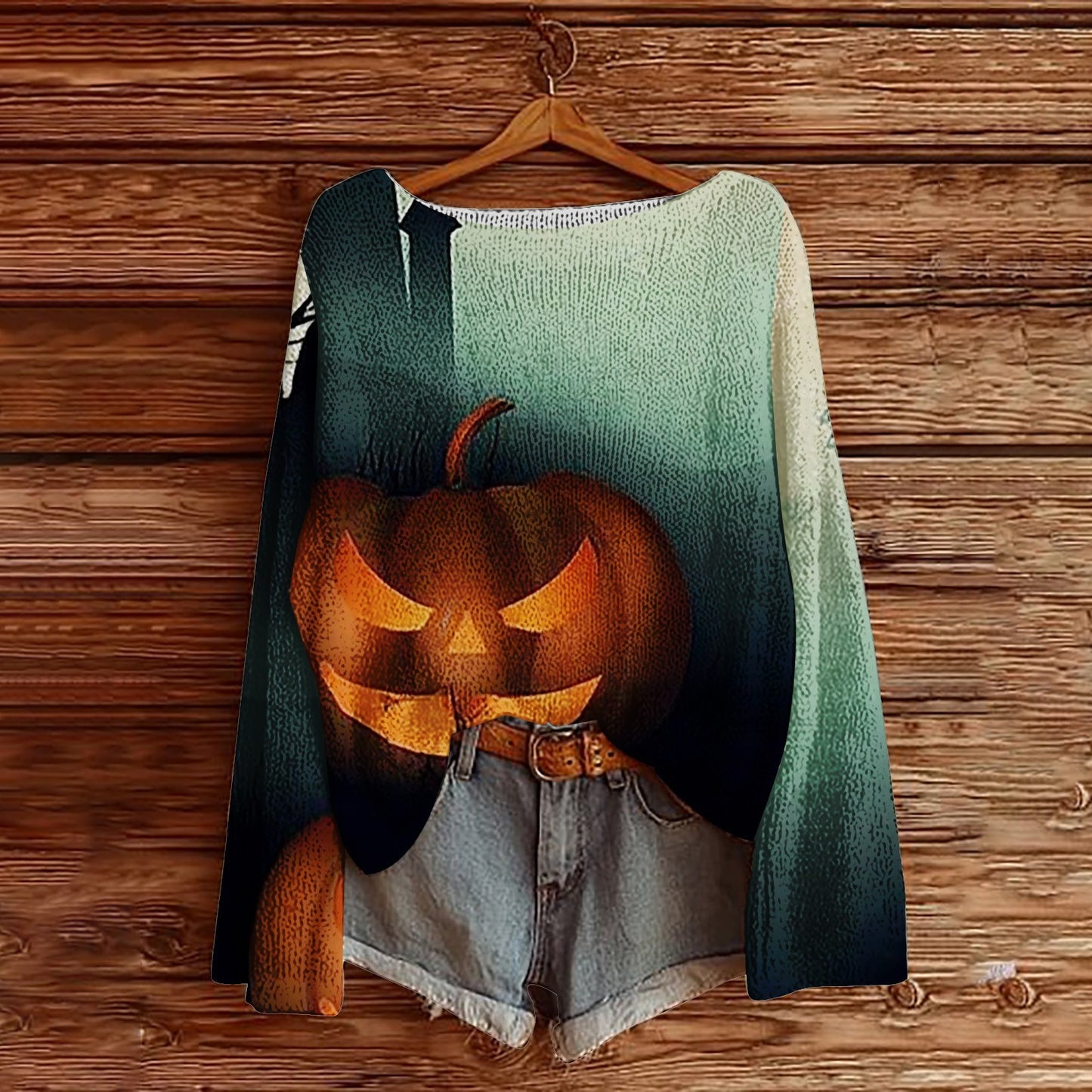Halloween Printed Loose Long Sleeves Sweater