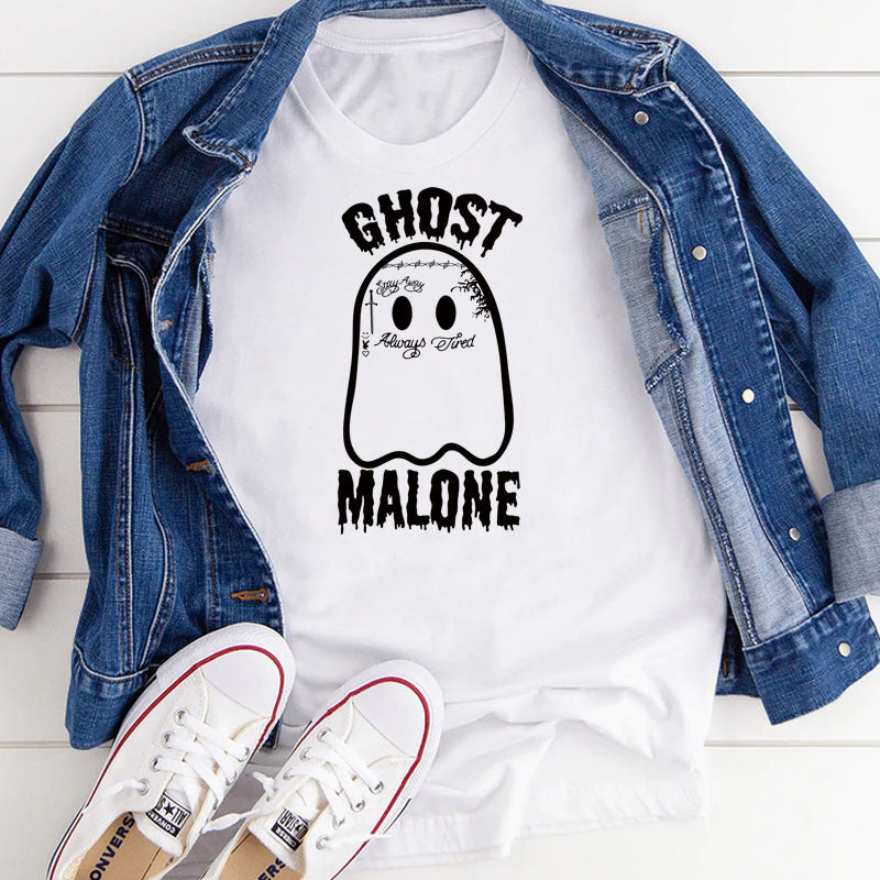 Ghost Round Neck Letter Halloween Loose Short Sleeve T-shirt