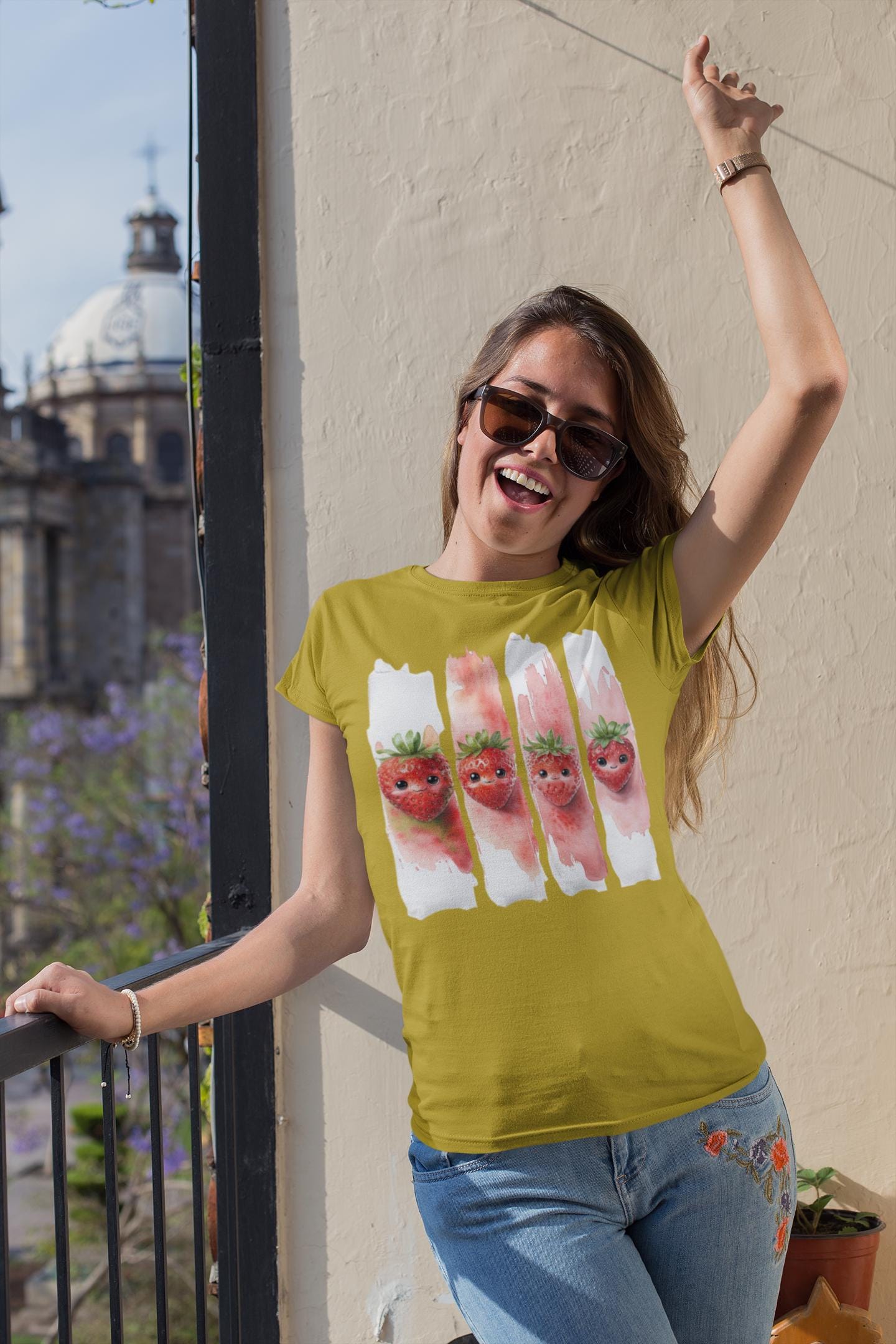 Cute Strawberry Tee , Funny Graphic Tee, Unique Unisex Shirt, Cute Summer Wear, Great Gift for Food Lovers, Sweet Berry Graphic T Shirt