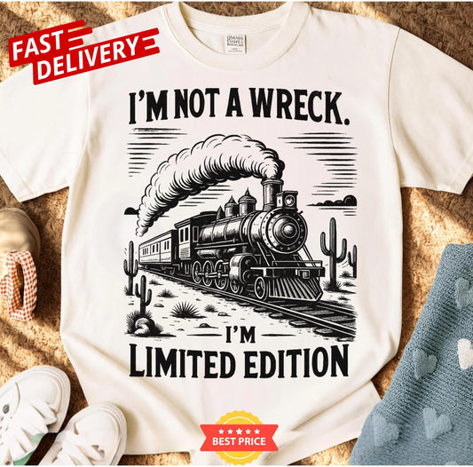 Limited edition train humor tee, vintage funny railroad shirt for men women, sarcastic quote oversized t-shirt