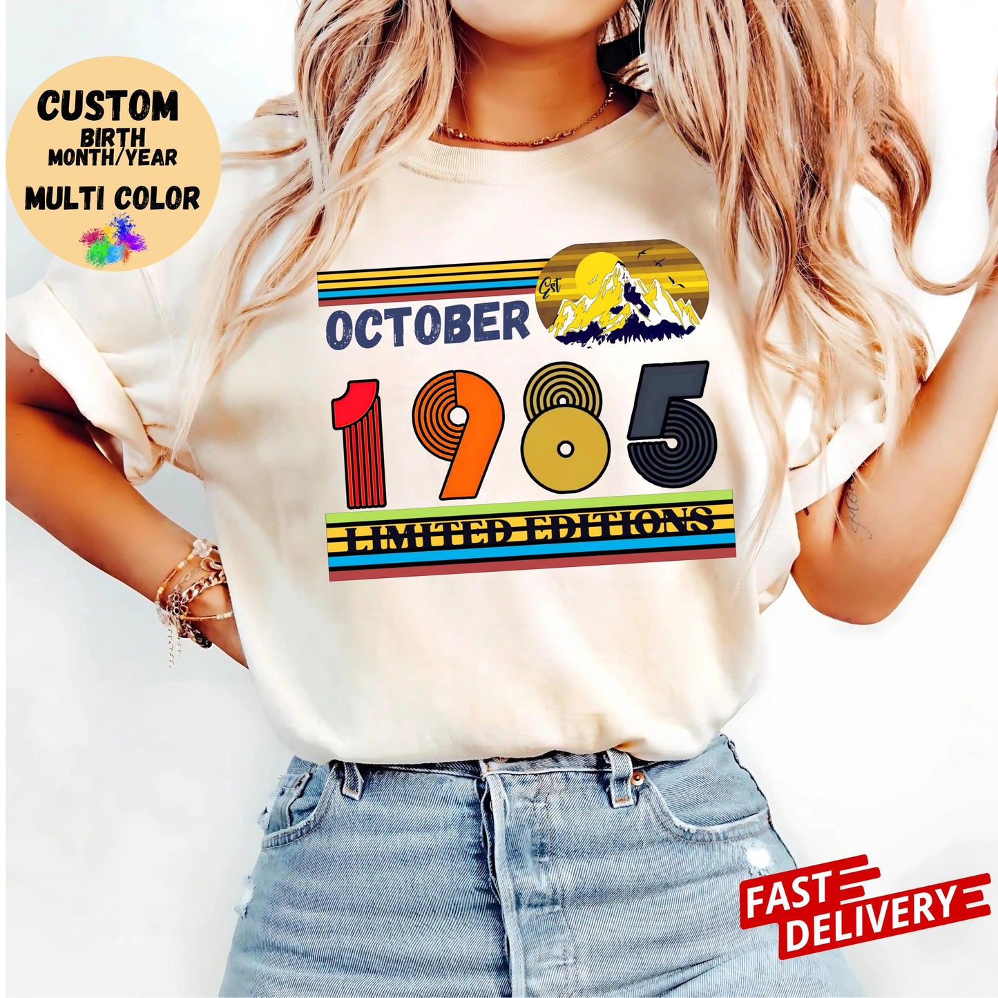 40th Birthday Retro Shirt, 1985 Birthday Sweatshirt Gift, 40 Years Bday Number Hoodie for Women / Men, Forties Bday Tee For Wife Or Husband