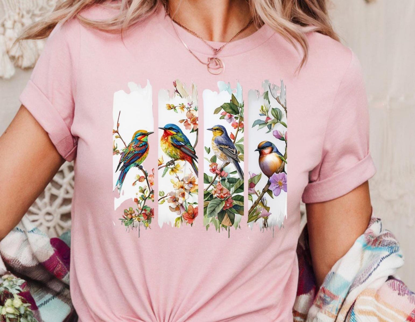 Nature-Inspired Unisex Cotton Tee, Bird Graphic T-Shirt, Casualwear, Gift for Nature Lovers, Eco-Friendly Wear, Spring/Summer Fashion