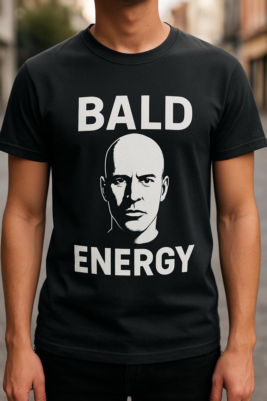 Bald Energy T Shirt Design Funny Printable Shirt for Men Sarcastic Bald Guy Quote Digital Download for Iron On Transfer