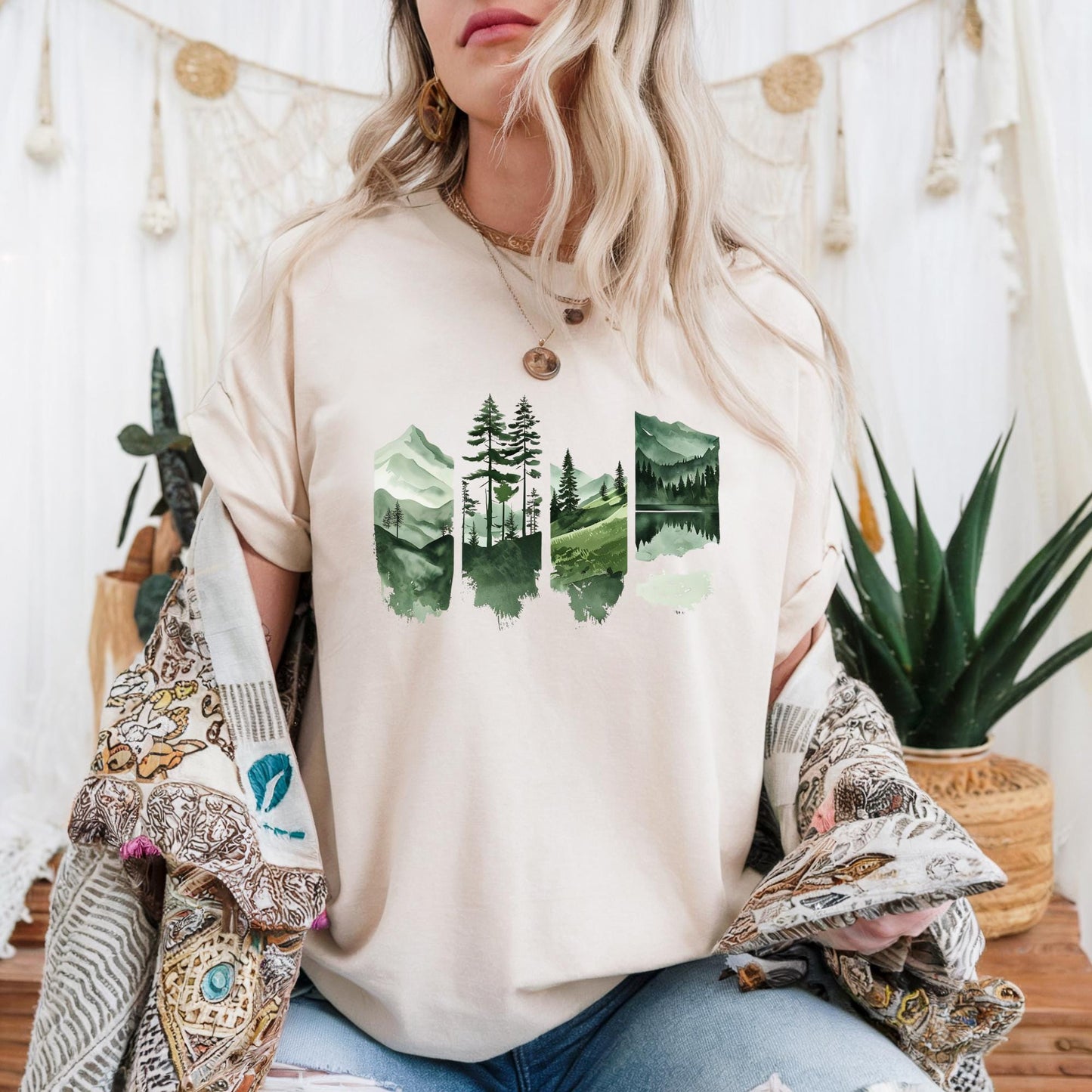 Nature-Inspired Unisex Heavy Cotton Tee | Eco-Friendly Apparel, Outdoor Lovers Gift, Forest Aesthetic, Hiking Shirt, Evergreen Graphic