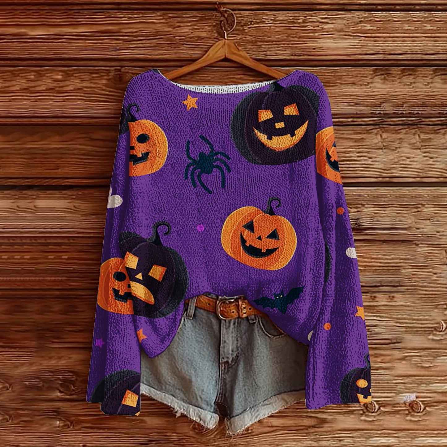 Halloween Printed Loose Long Sleeves Sweater
