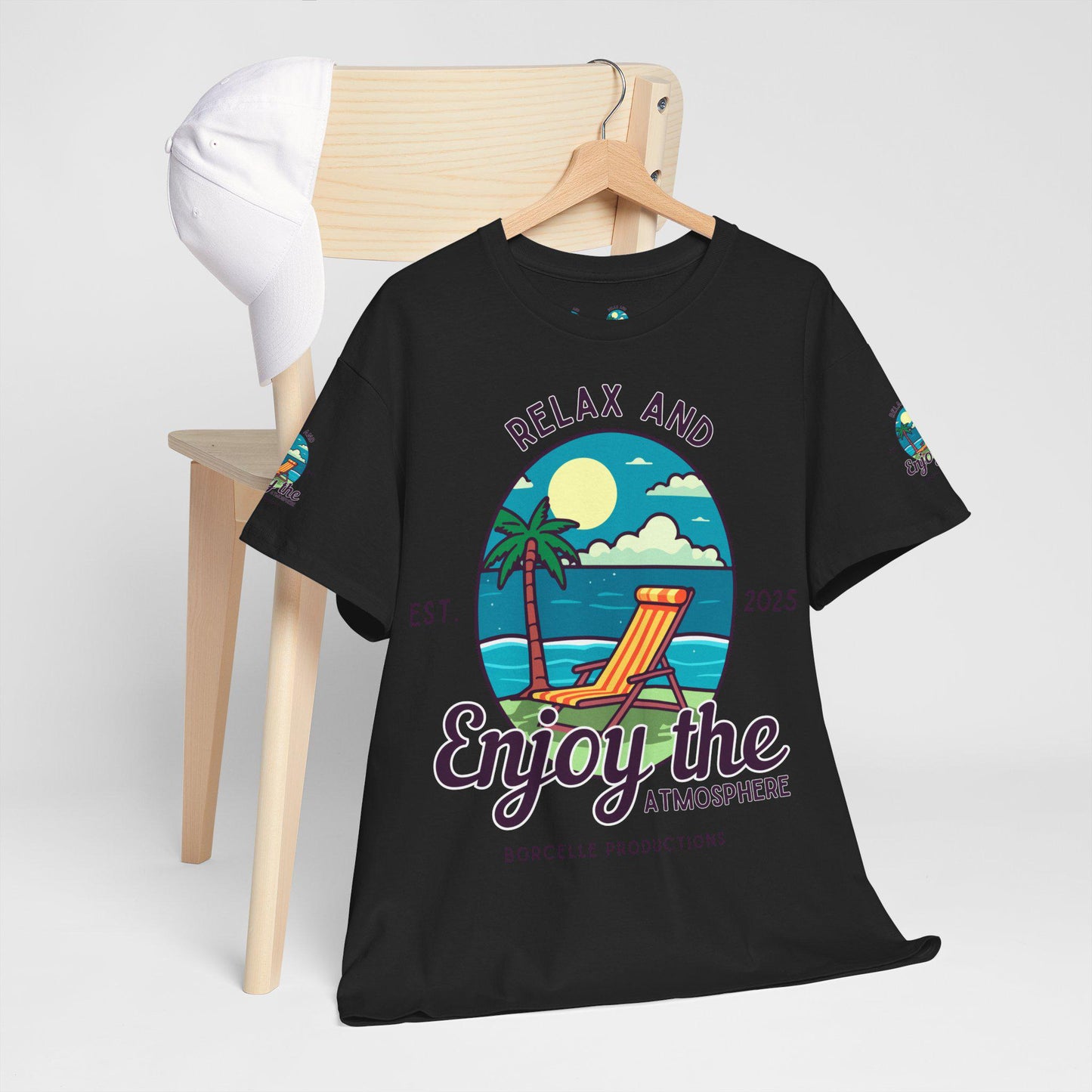 T-Shirt - Relax and Enjoy the Atmosphere, Casual Summer Wear, Beach Vacation Tee, Gift for Chill Lovers, Relaxation Shirt