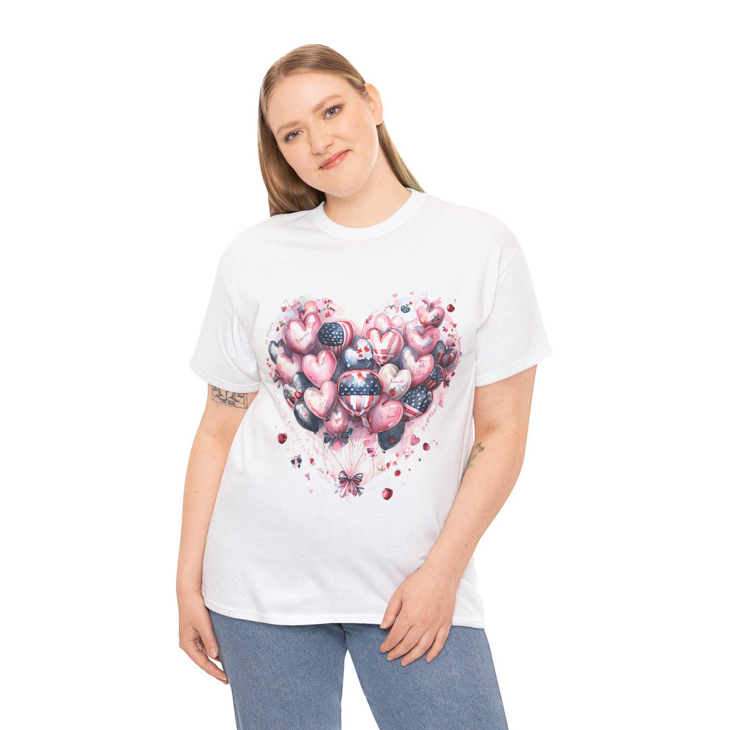 Romantic Heart Design Tee for Everyday Love, Cute Gift for Him or Her, Valentine's Day, Anniversary, Casual Wear, Comfortable Unisex T-Shirt