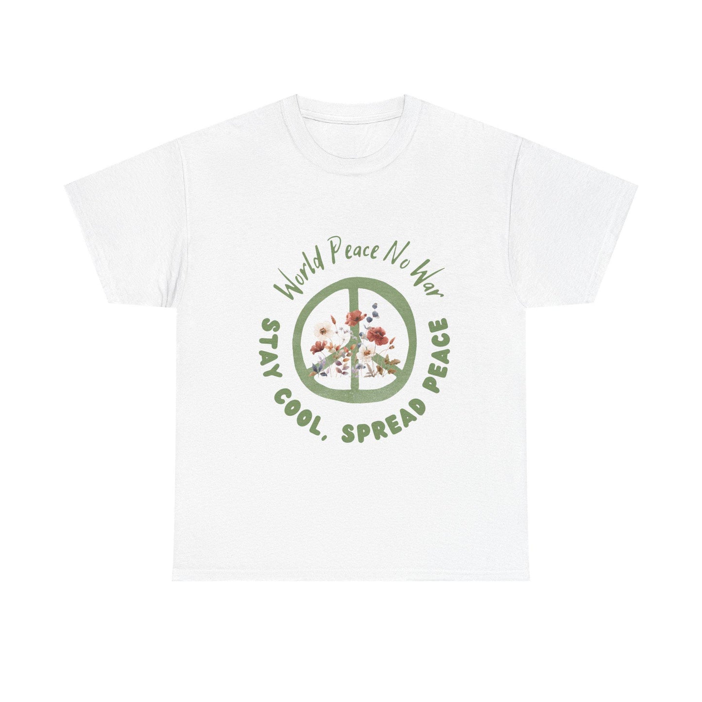 Peaceful Vibes T Shirt Unisex Heavy Cotton Tee Spread Peace Shirt Gift For Activists Casual Wear Positive Energy Graphic Top For Peacemakers