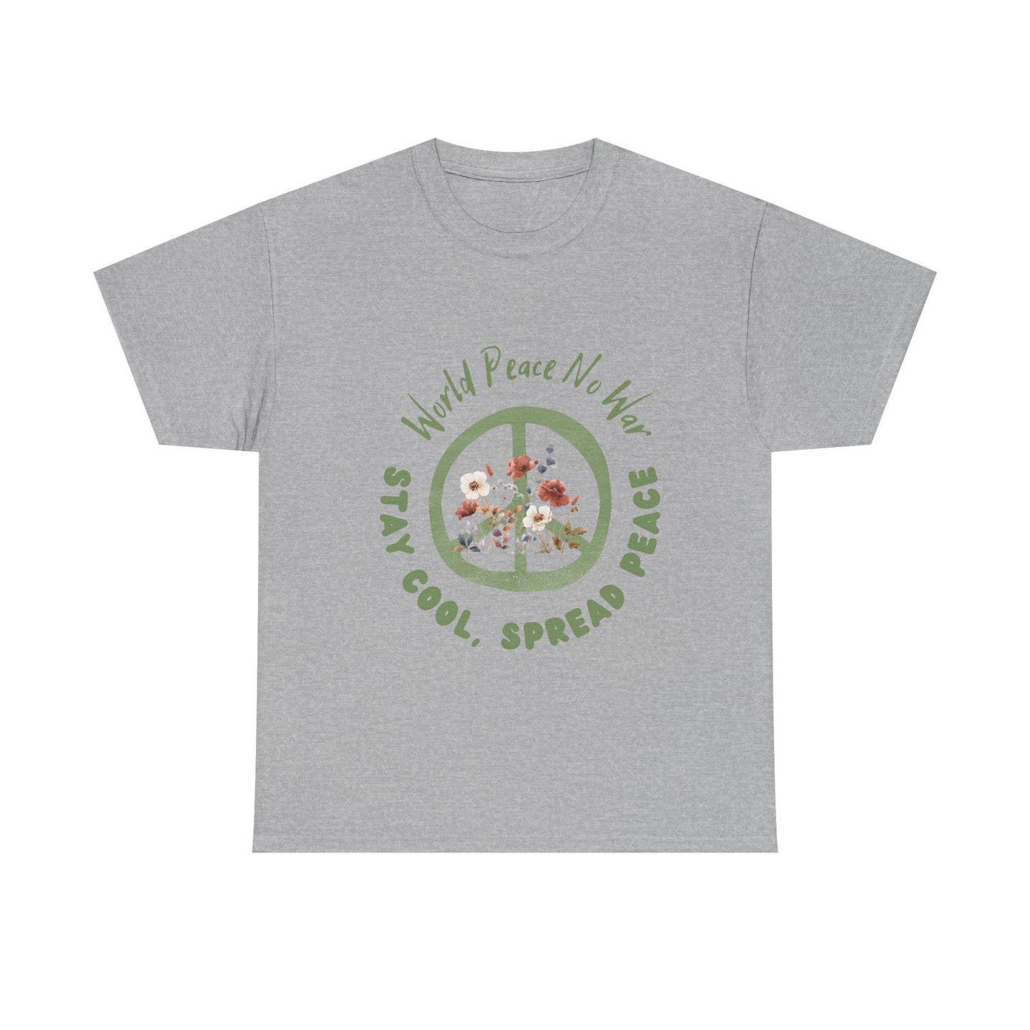 Peaceful Vibes T-shirt Unisex Heavy Cotton Tee Spread Peace Shirt, Ideal for Activists, Casual Wear, Gift for Peacemakers, Earth Day