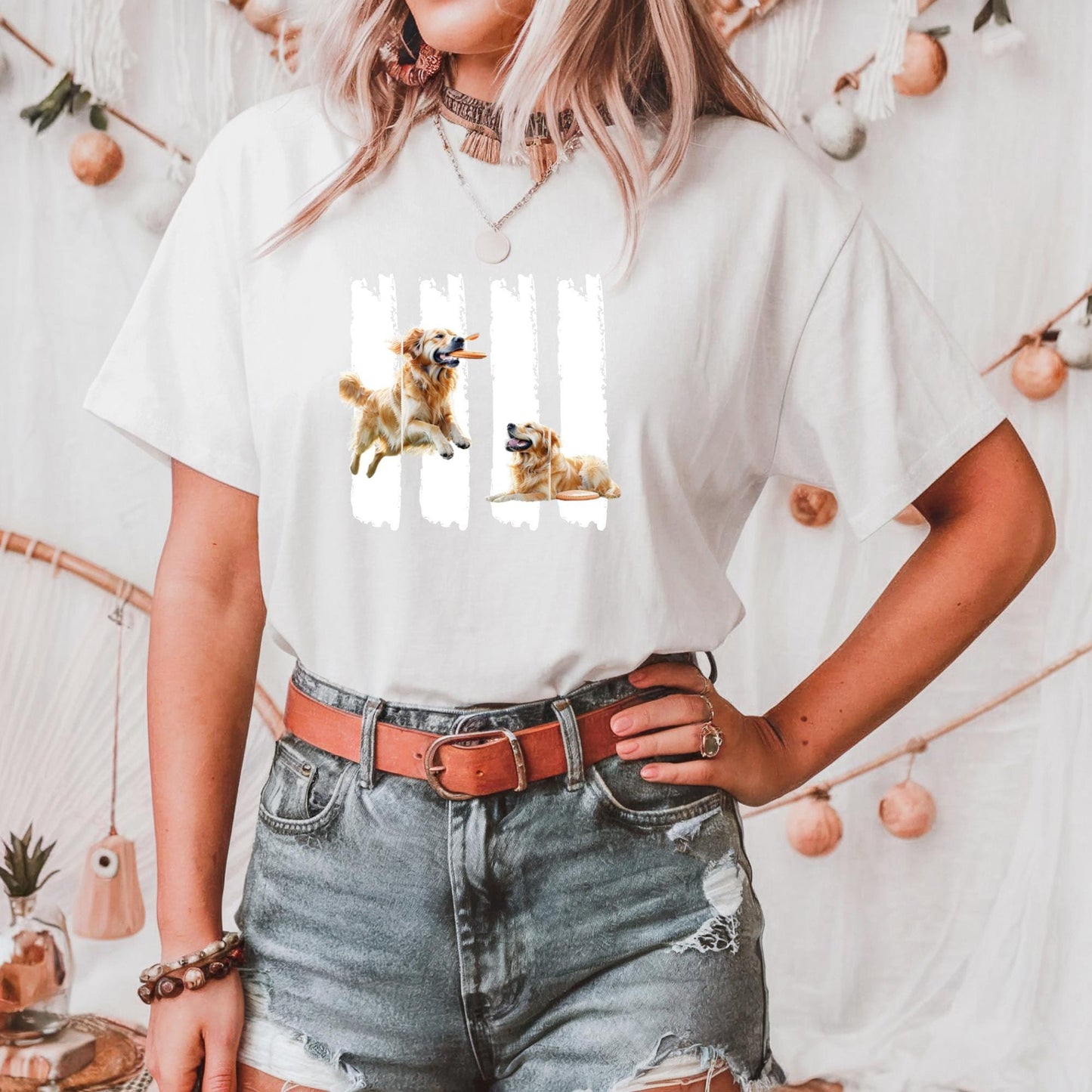 Unisex Heavy Cotton Tee - Playful Dogs Design, Pet Lover Gift, Casual Wear, Dog Mom Tee, Gift for Dog Owners