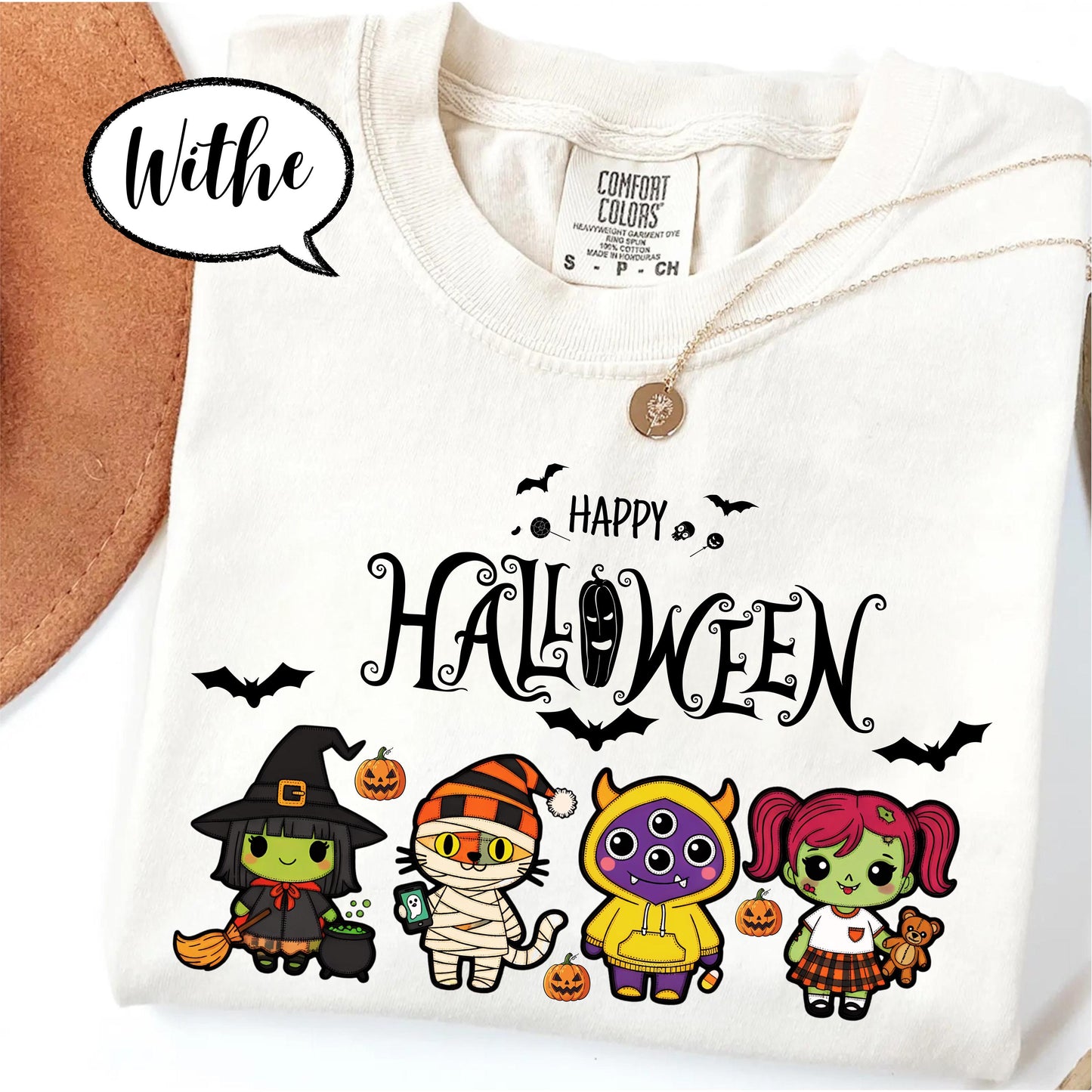 Comfort Colors® Halloween Costume Shirt, Happy Halloween Tee, Cute Cartoon Character Top, Pumpkin Party Outfit, Spooky Season Graphic Tee