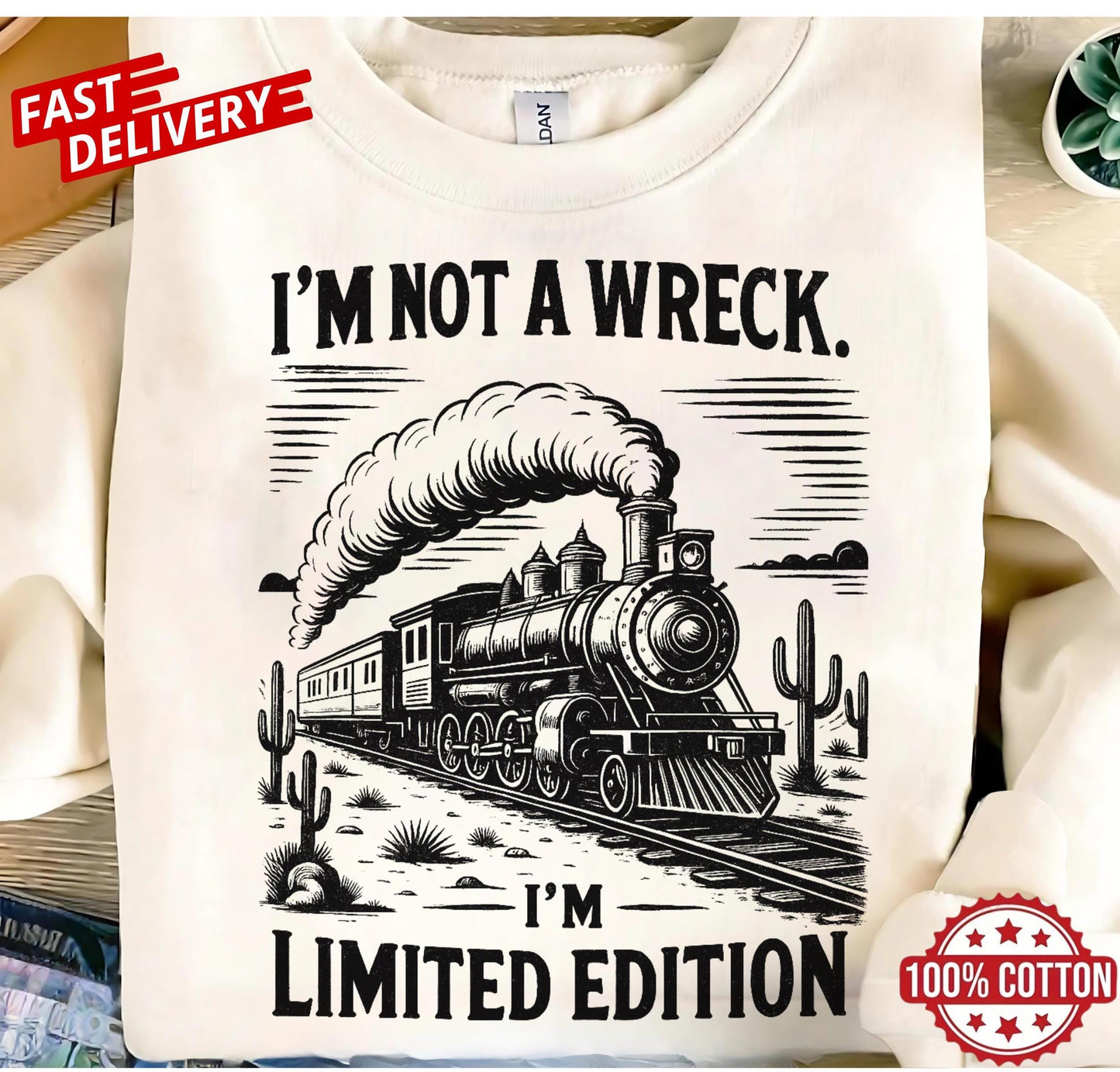 Classic Humor Train T Shirt Im Not A Wreck Im Limited Edition Vintage Funny Railroad Tee Retro Style Unisex Graphic Top Gift Apparel