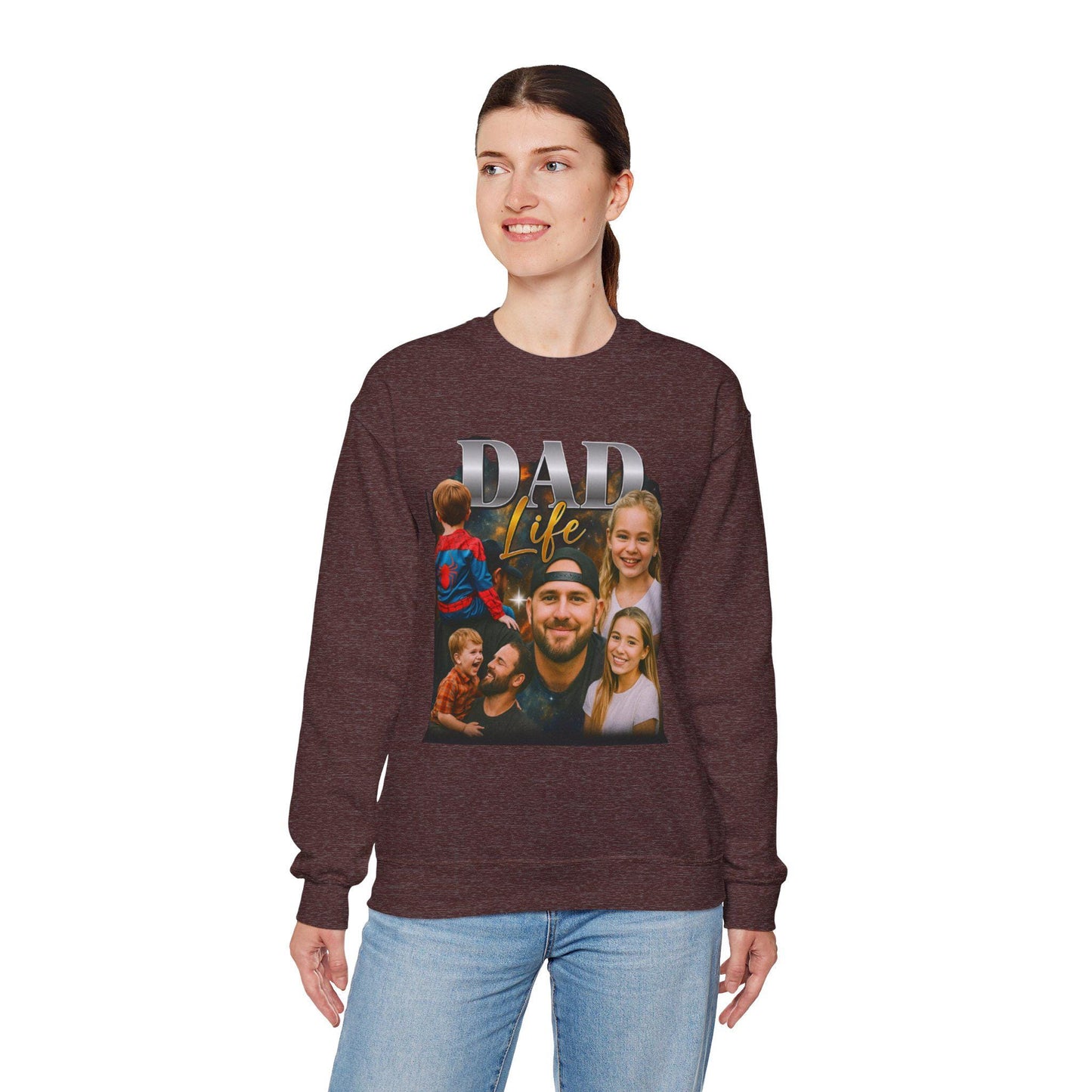 Dad Life Crewneck Sweatshirt Cozy Pullover For Dad Funny Family Gift Casual Wear Comfortable Graphic Top Perfect Dad Outfit For Any Occasion