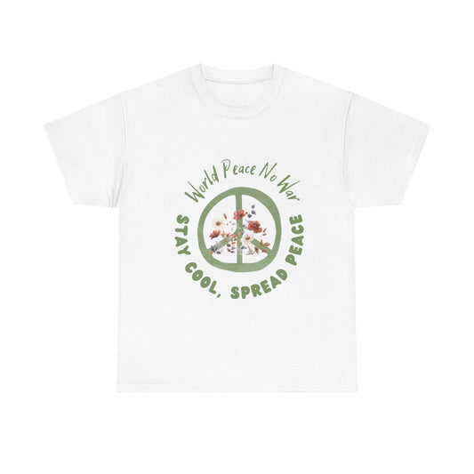 Peaceful Vibes T-shirt Unisex Heavy Cotton Tee Spread Peace Shirt, Ideal for Activists, Casual Wear, Gift for Peacemakers, Earth Day