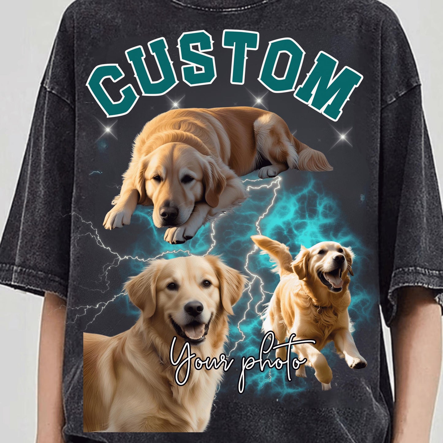 Custom Bootleg Wash Dog Shirt – Vintage Style Unisex Tee – Personalized Dog Graphic T-Shirt – Retro Washed Look – Gift for Dog Lovers