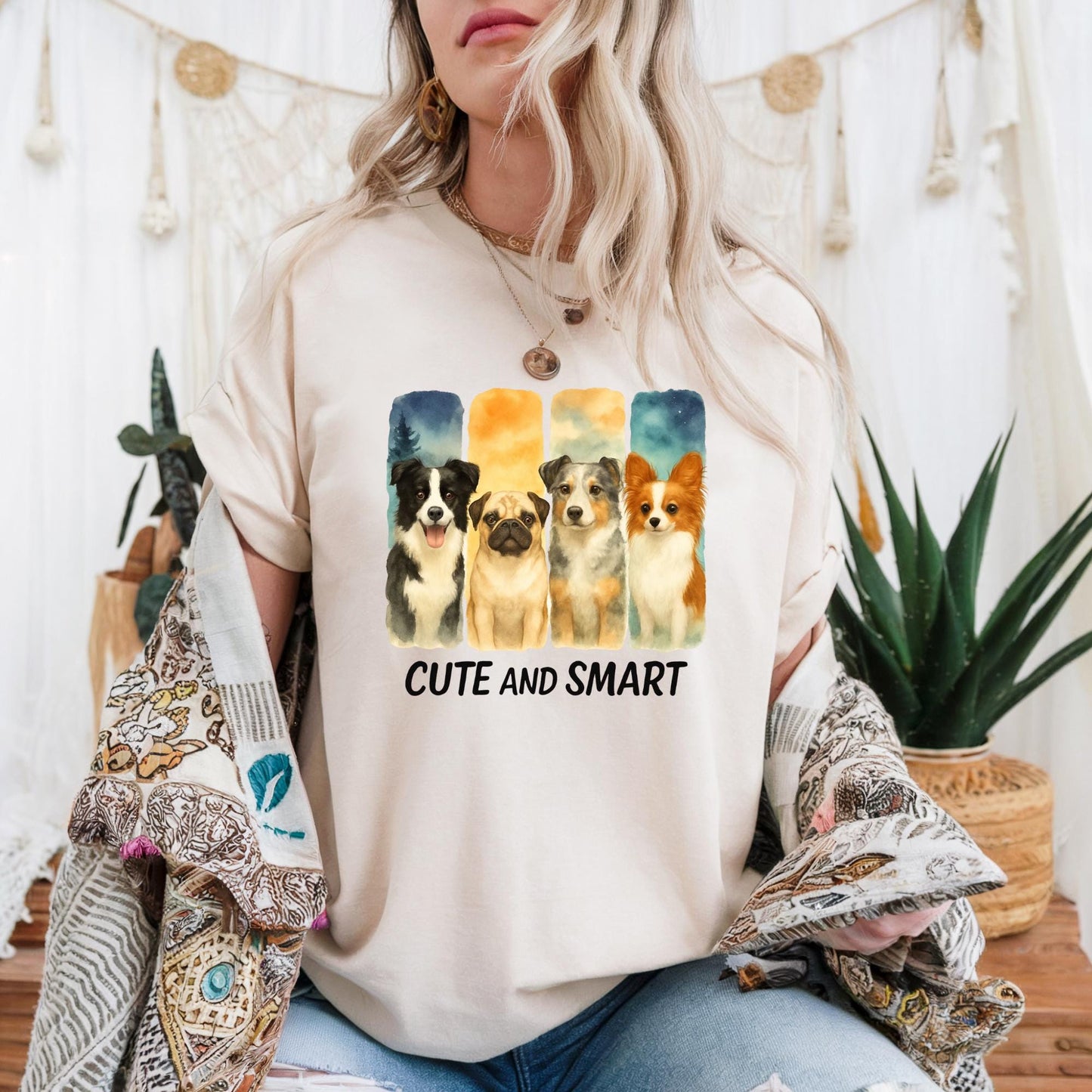 Cute and Smart Dog Lovers Tee Unisex Heavy Cotton T Shirt for Animal Lovers Gift for Pet Owners Dog Mom Dad Shirt Pet Breeds Graphic Gift