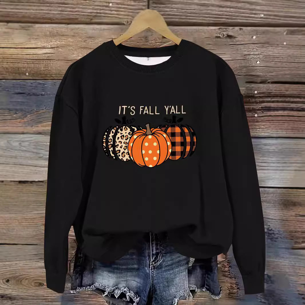 Round Neck Halloween Pumpkin Sweater