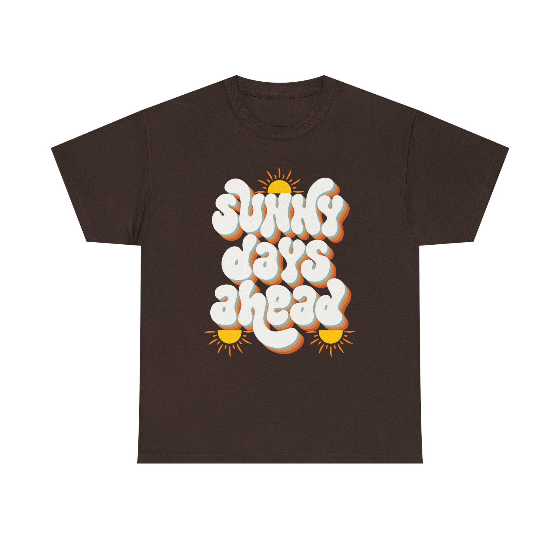 T-shirt Sunny Days Ahead Unisex Heavy Cotton Tee, Graphic T-Shirt, Summer Vibes Shirt, Casual Wear, Gift for Friends, Positive Quote Tee