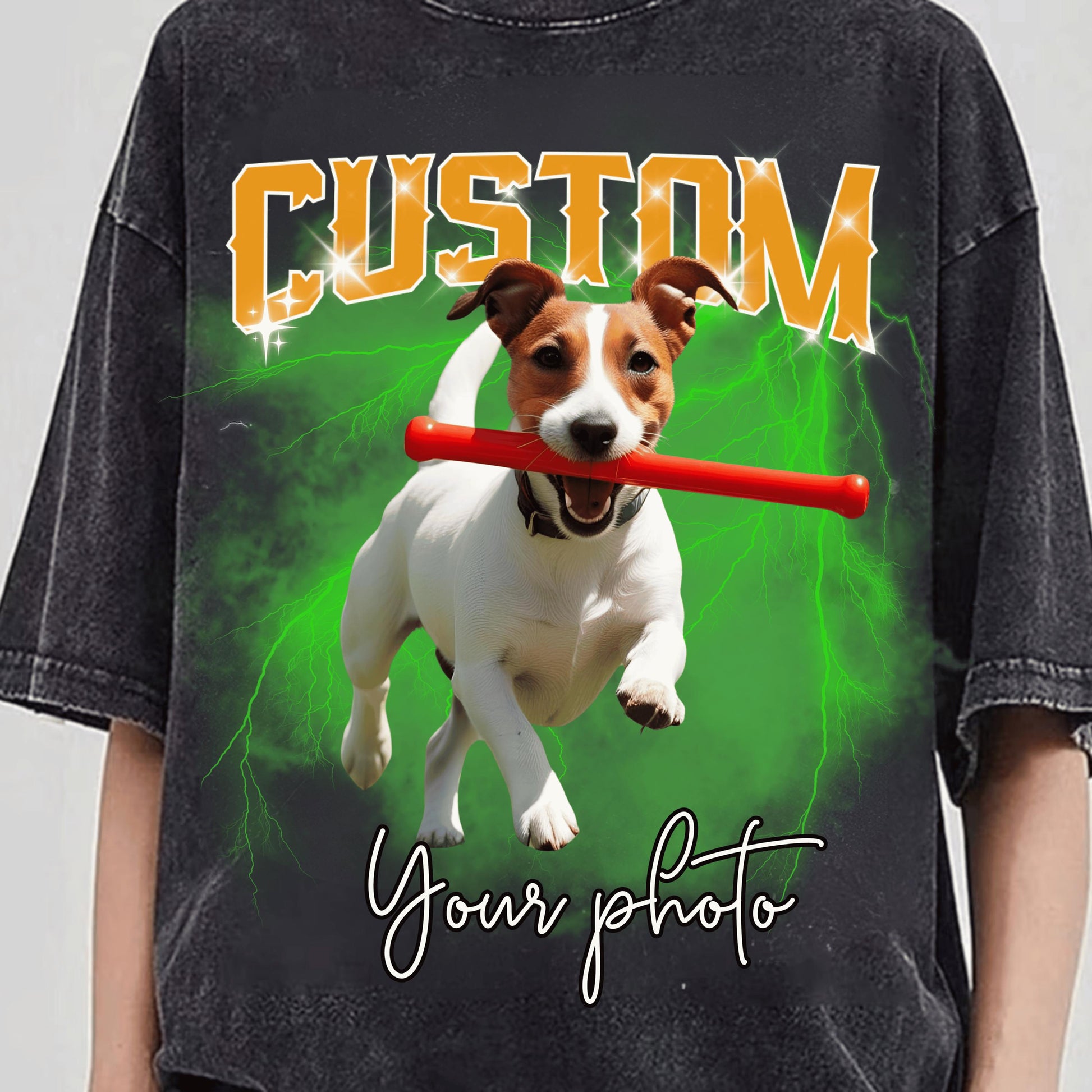 Custom Bootleg Wash Dog Shirt – Vintage Style Unisex Tee – Personalized Dog Graphic T-Shirt – Retro Washed Look – Gift for Dog Lovers