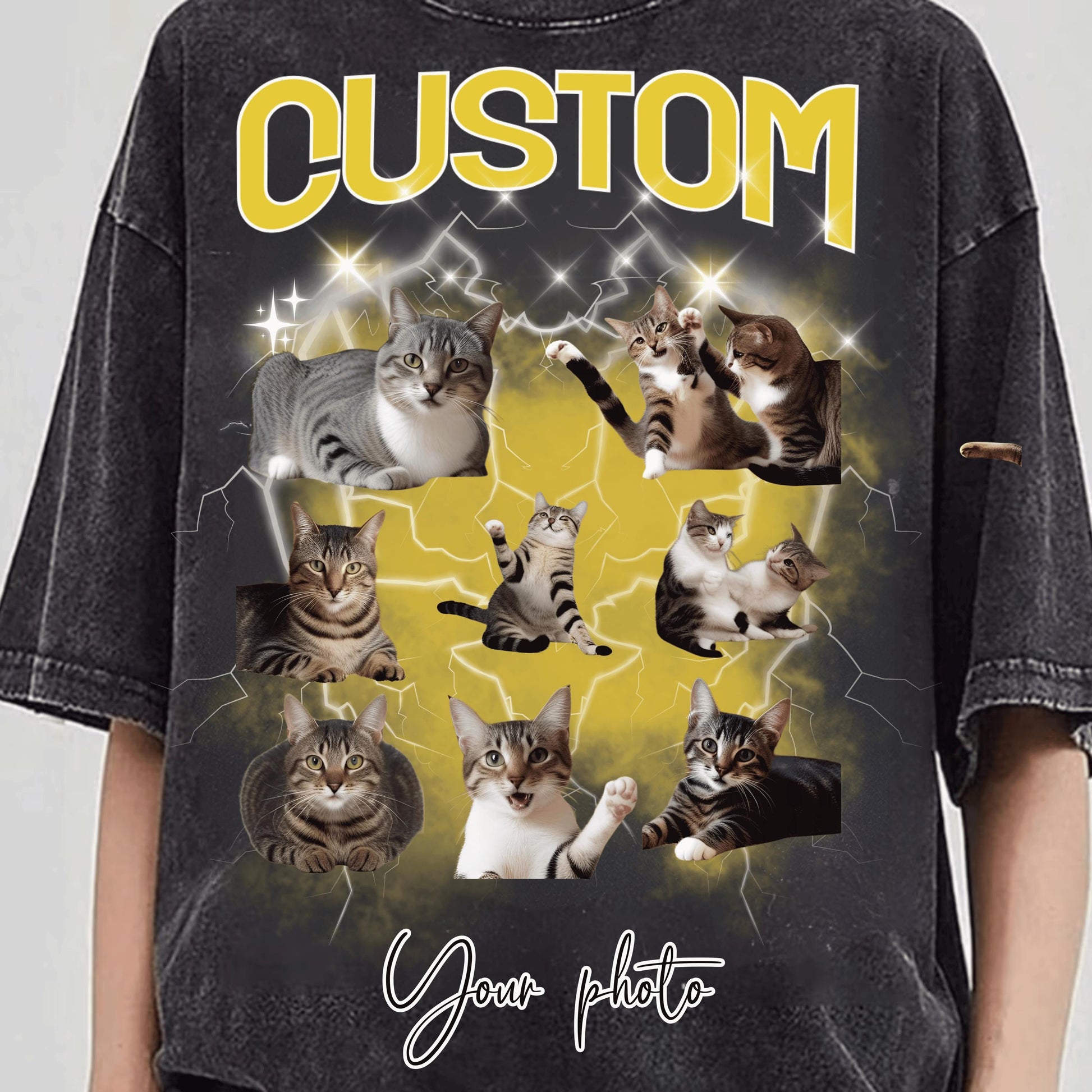 Custom Bootleg Wash Shirt – Personalized Cat Remembrance Tee – Unisex Vintage Graphic T-Shirt – Gift for Cat Lovers & Pet Parents