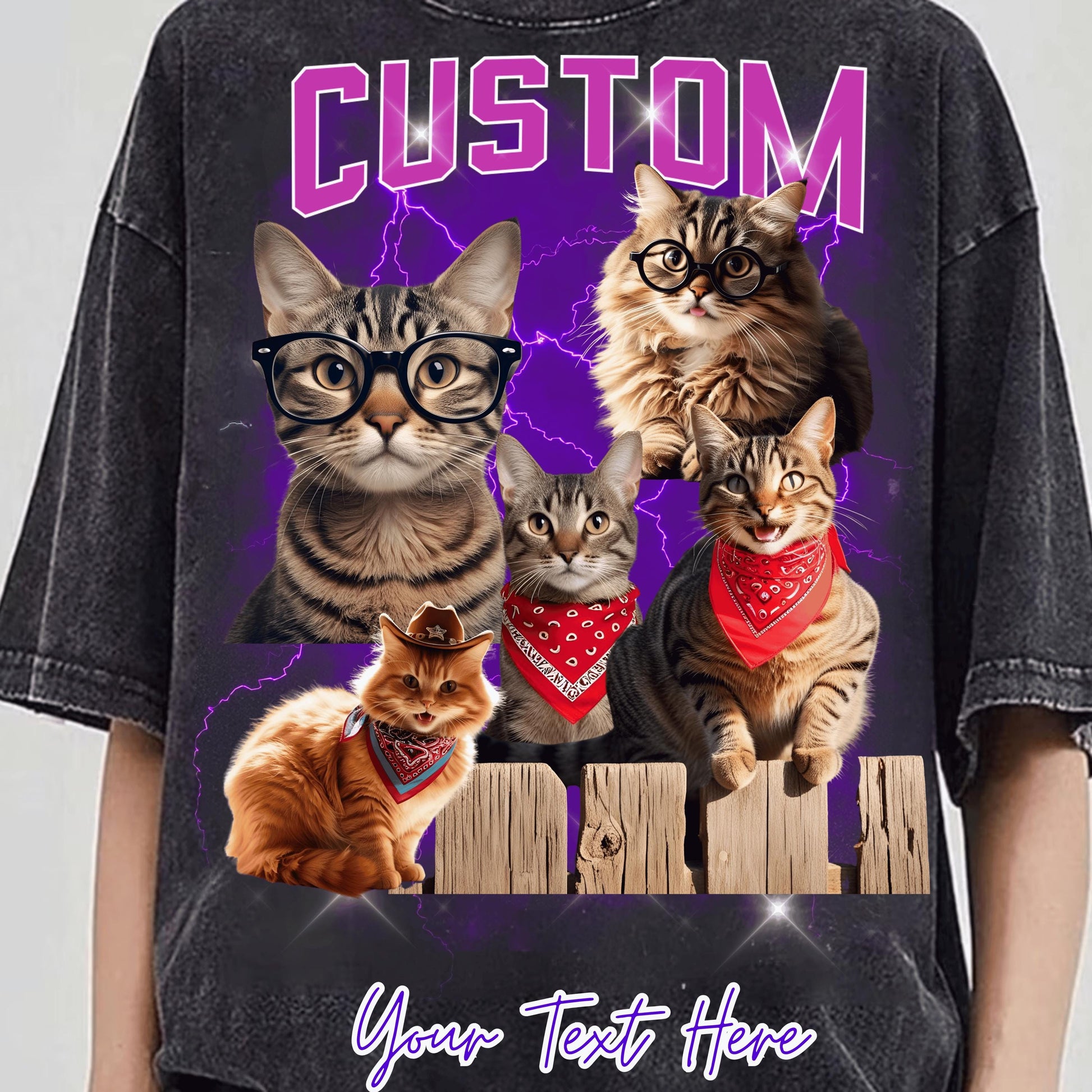 Custom Bootleg Wash Shirt – Personalized Cat Remembrance Tee – Unisex Vintage Graphic T-Shirt – Gift for Cat Lovers & Pet Parents
