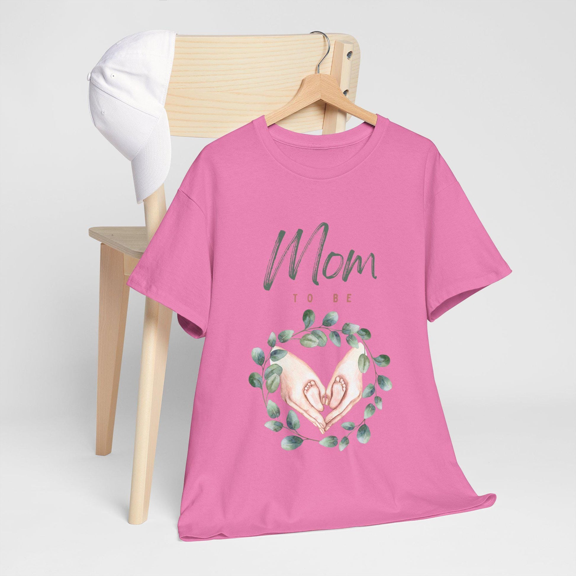 Mom to Be Floral Unisex Heavy Cotton Tee, Maternity Shirt, Baby Shower Gift, Mama T-Shirt, Expecting Mom Apparel
