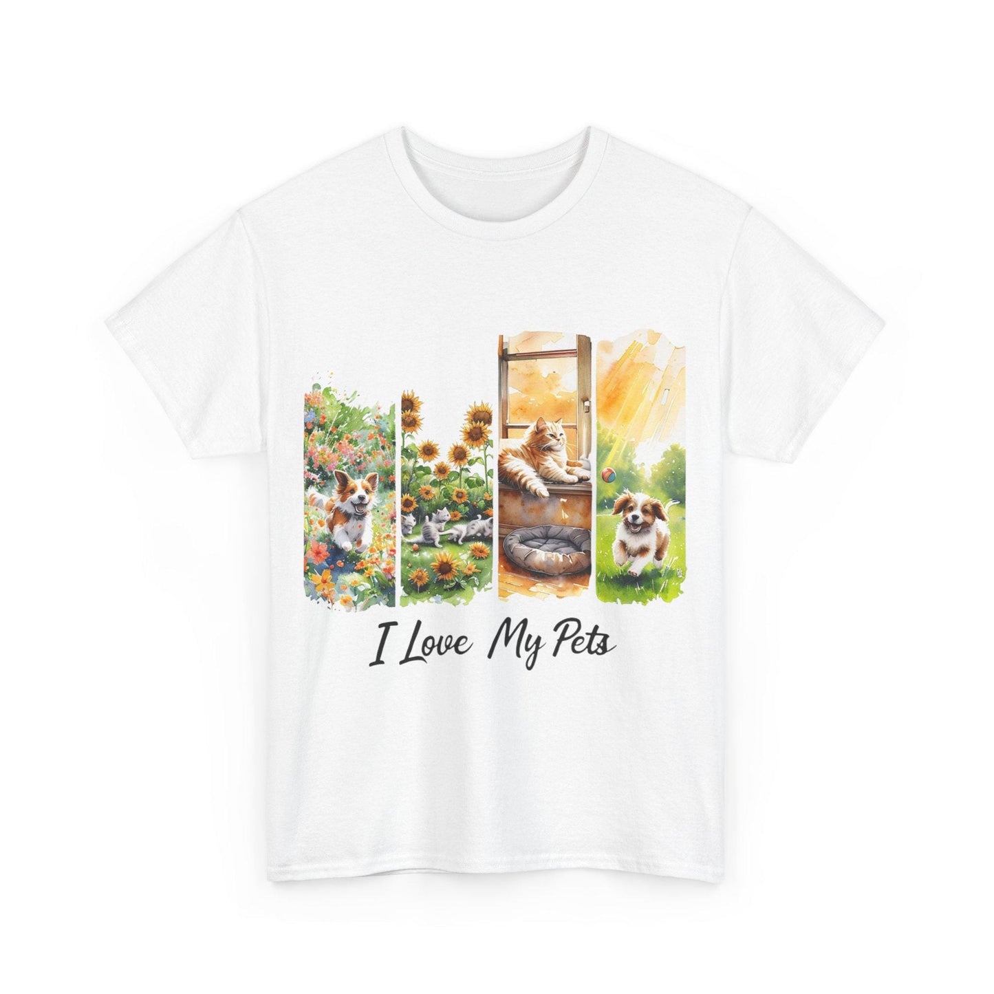 Unisex Heavy Cotton Tee with 'I Love My Pets' Design - Perfect Gift for Pet Lovers, Casual Wear, Animal Lovers, Gift for Friends, [...]