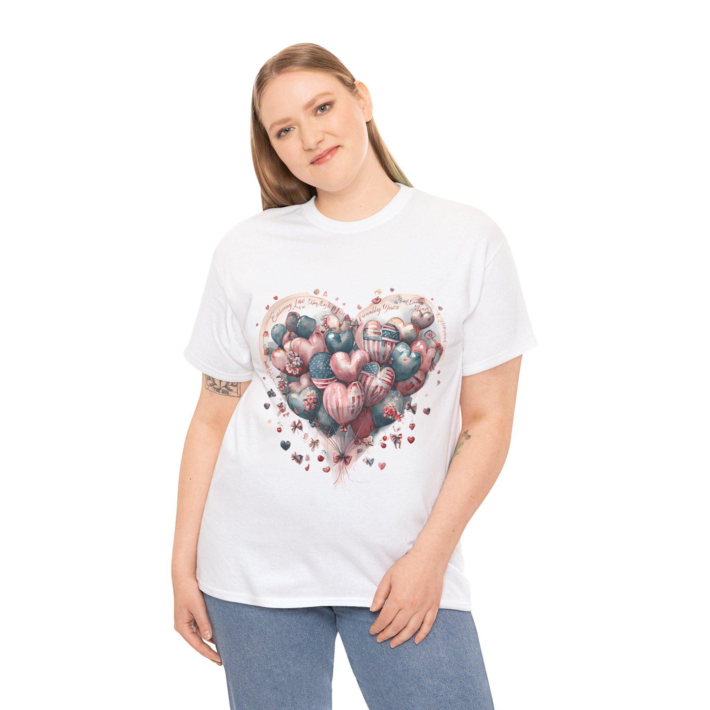 Heart Balloon Unisex Tee, Cute Graphic Tee, Valentine's Day Gift, Romantic Shirt, Casual Wear, Love-Themed Apparel