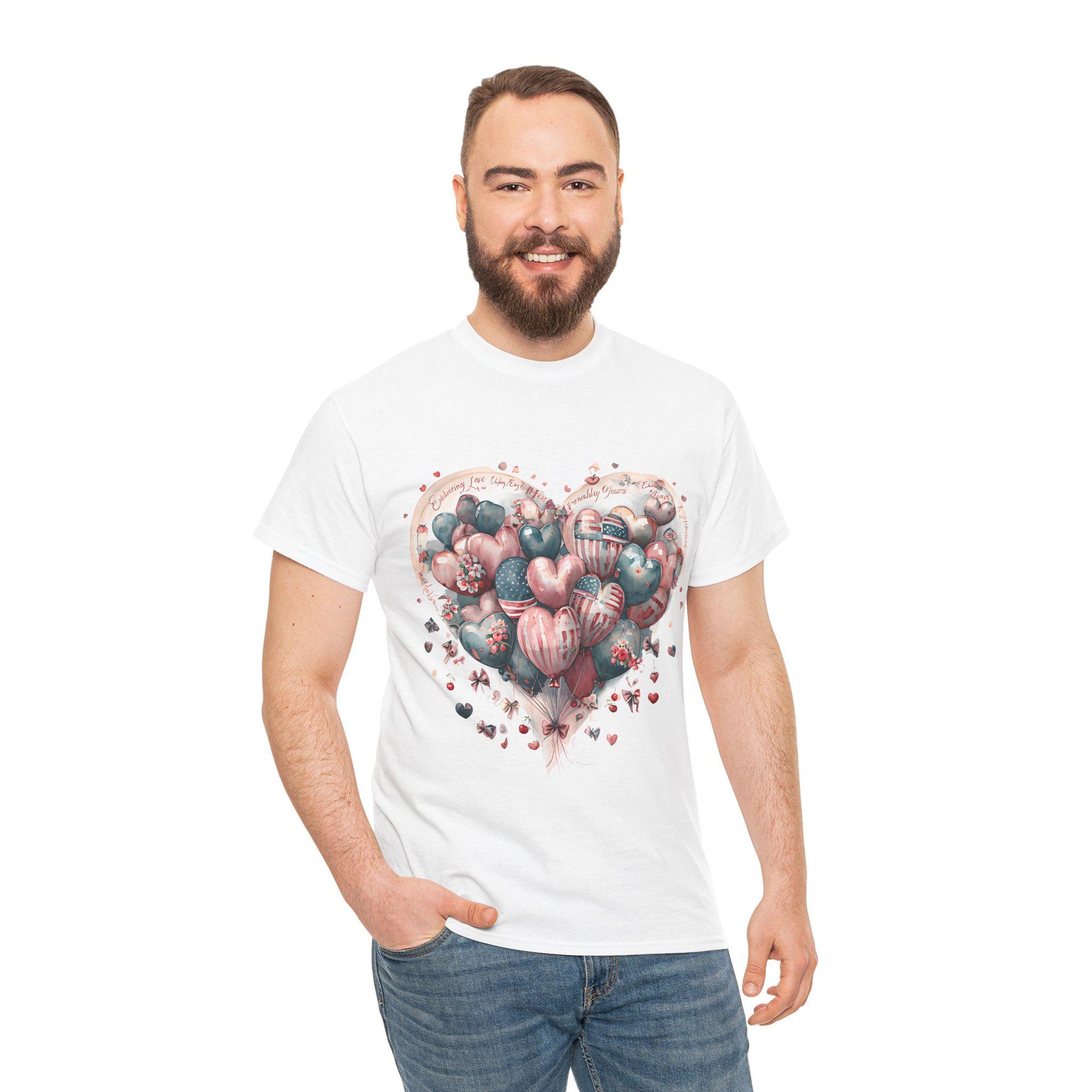 Heart Balloon Unisex Tee, Cute Graphic Tee, Valentine's Day Gift, Romantic Shirt, Casual Wear, Love-Themed Apparel
