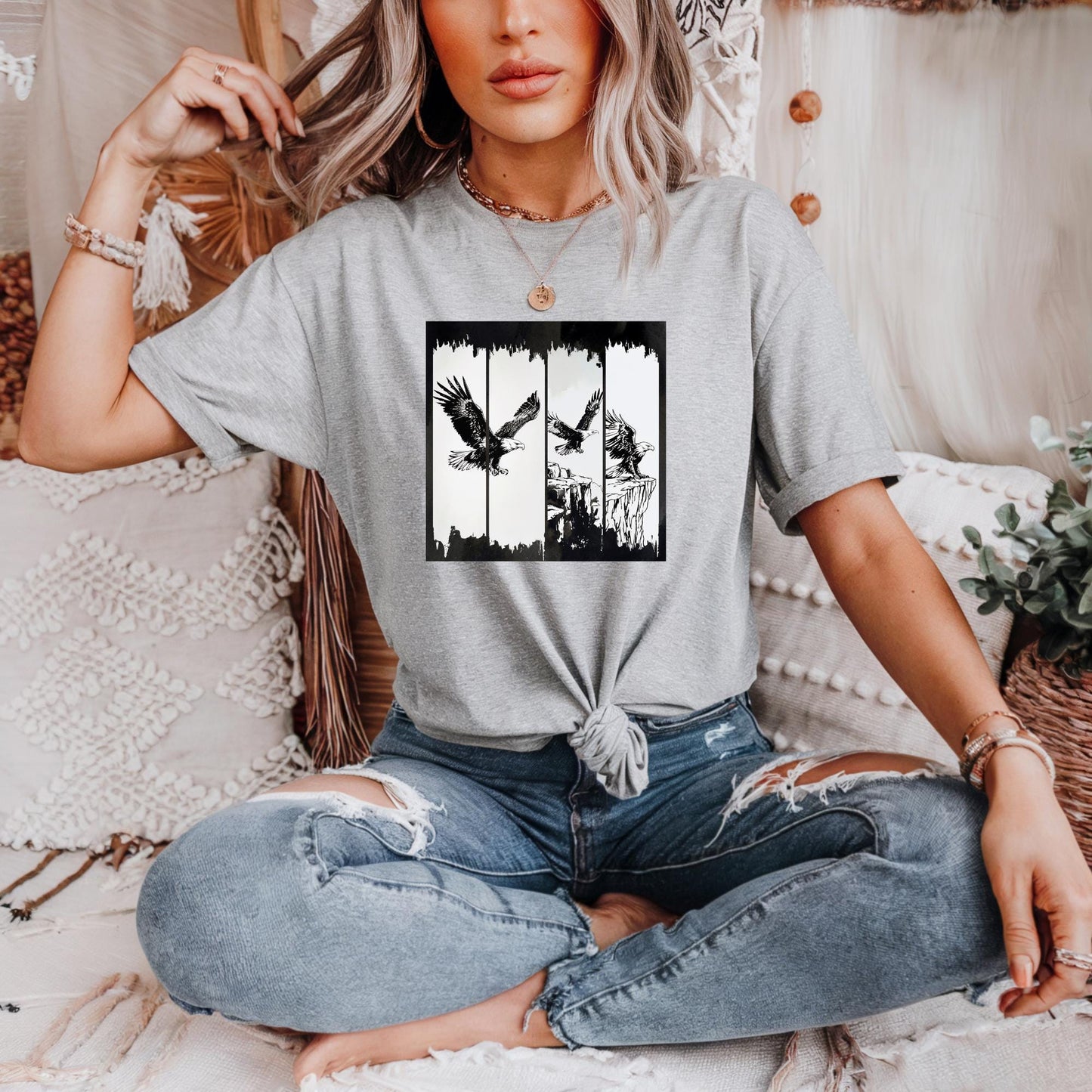 tylish Bird Graphic Tee Majestic Eagle T Shirt Nature Lover Gift Casual Summer Wear Eco Friendly Apparel Unique Art Top For Men Women