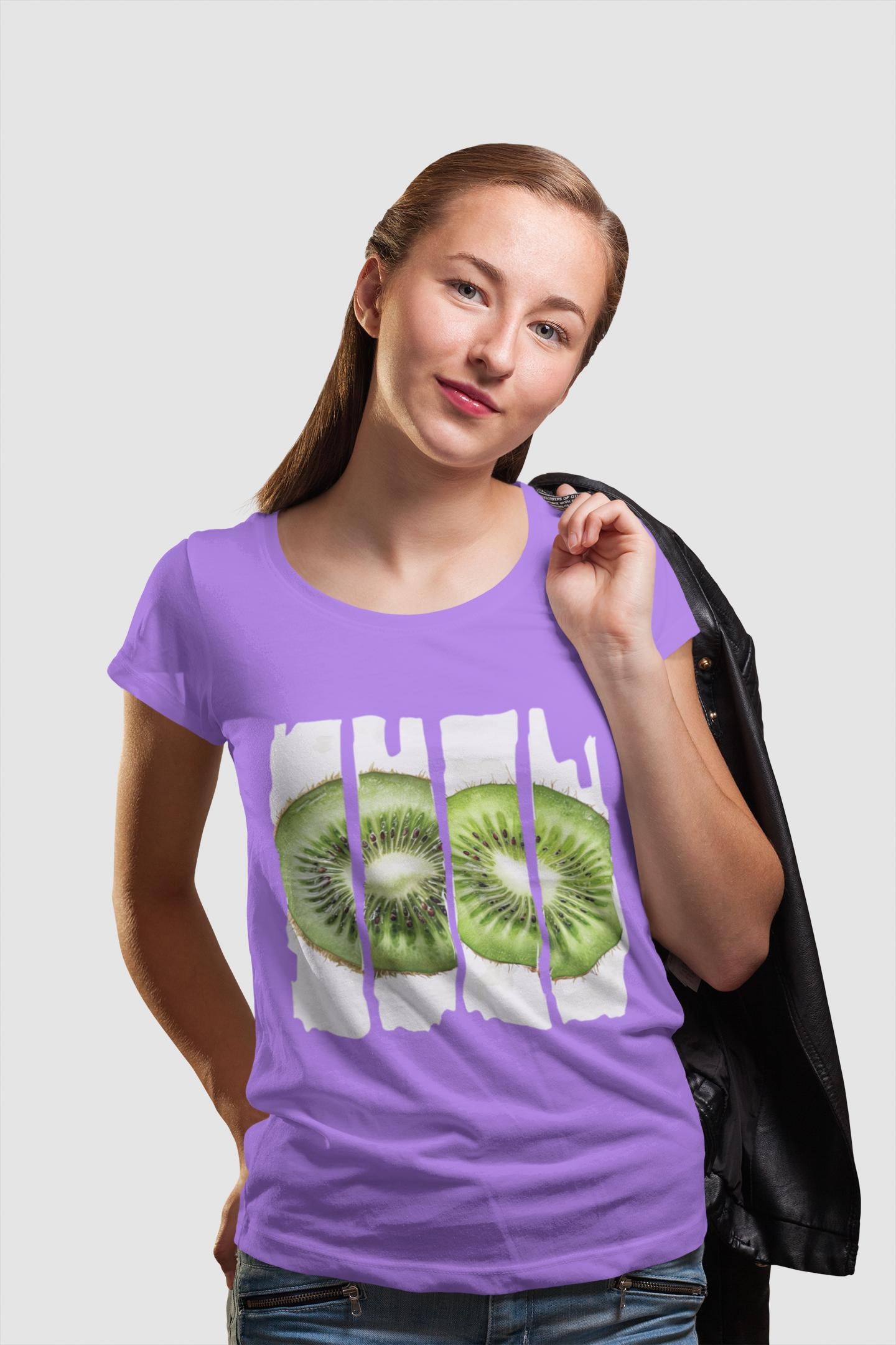 Zesty Kiwi Slice Tee , Fresh Fruit T-Shirt, Summer Apparel, Gift for Foodies, Vegan Fashion, Graphic Cotton Top, Vibrant Fruit T-Shirt