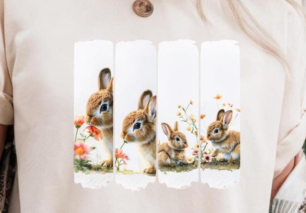 Cute Bunny Design Unisex Cotton Tee, Spring Tee, Animal Lover Gift, Easter Tee, Cozy Casual Wear, Nature Inspired Apparel, Pet Lover Gift