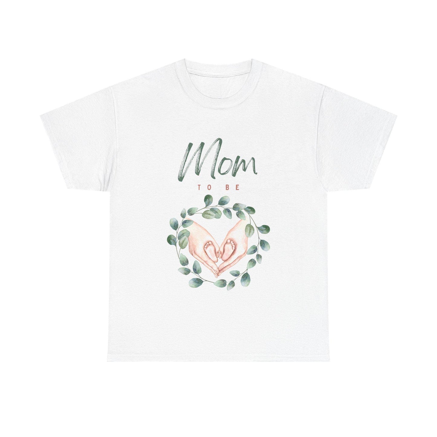 Mom to Be Floral Unisex Heavy Cotton Tee, Maternity Shirt, Baby Shower Gift, Mama T-Shirt, Expecting Mom Apparel