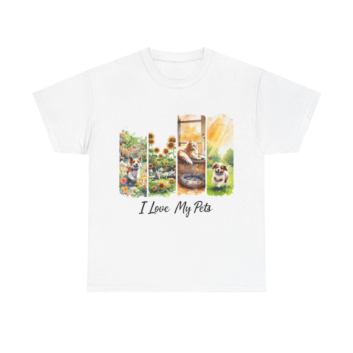 Unisex Heavy Cotton Tee with 'I Love My Pets' Design - Perfect Gift for Pet Lovers, Casual Wear, Animal Lovers, Gift for Friends, [...]