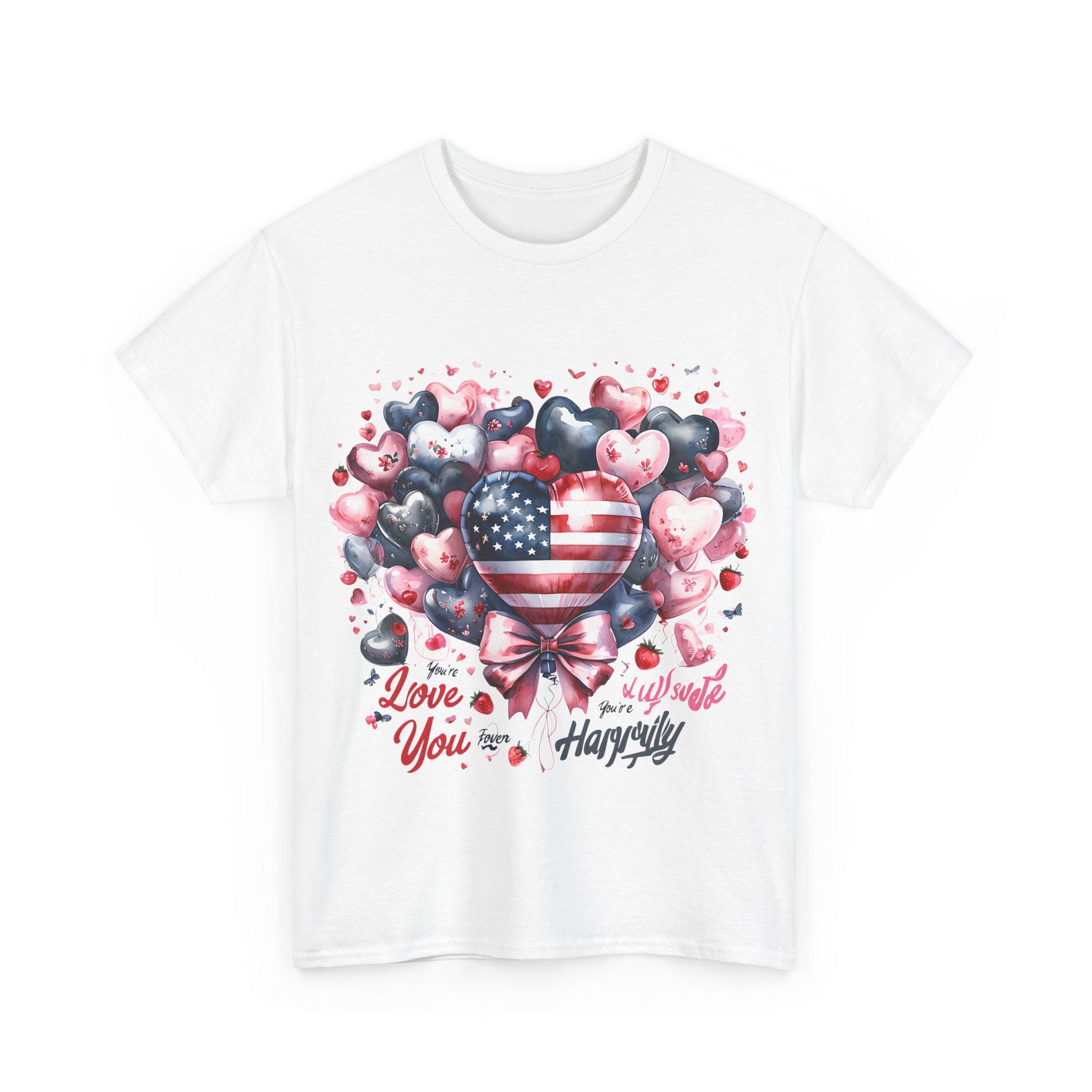 Heart Shape and Love Quotes Balloons T-Shirt, Cute Romantic Graphic Tee, Couples Gift Apparel, Italian Love Sentiments Shirt, Valentine's