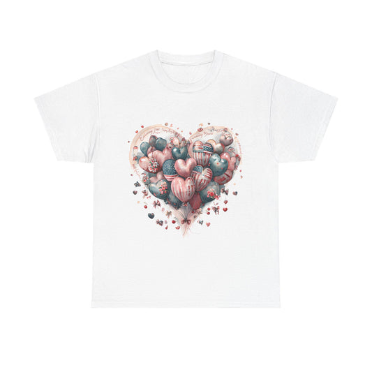 Heart Balloon Unisex Tee, Cute Graphic Tee, Valentine's Day Gift, Romantic Shirt, Casual Wear, Love-Themed Apparel
