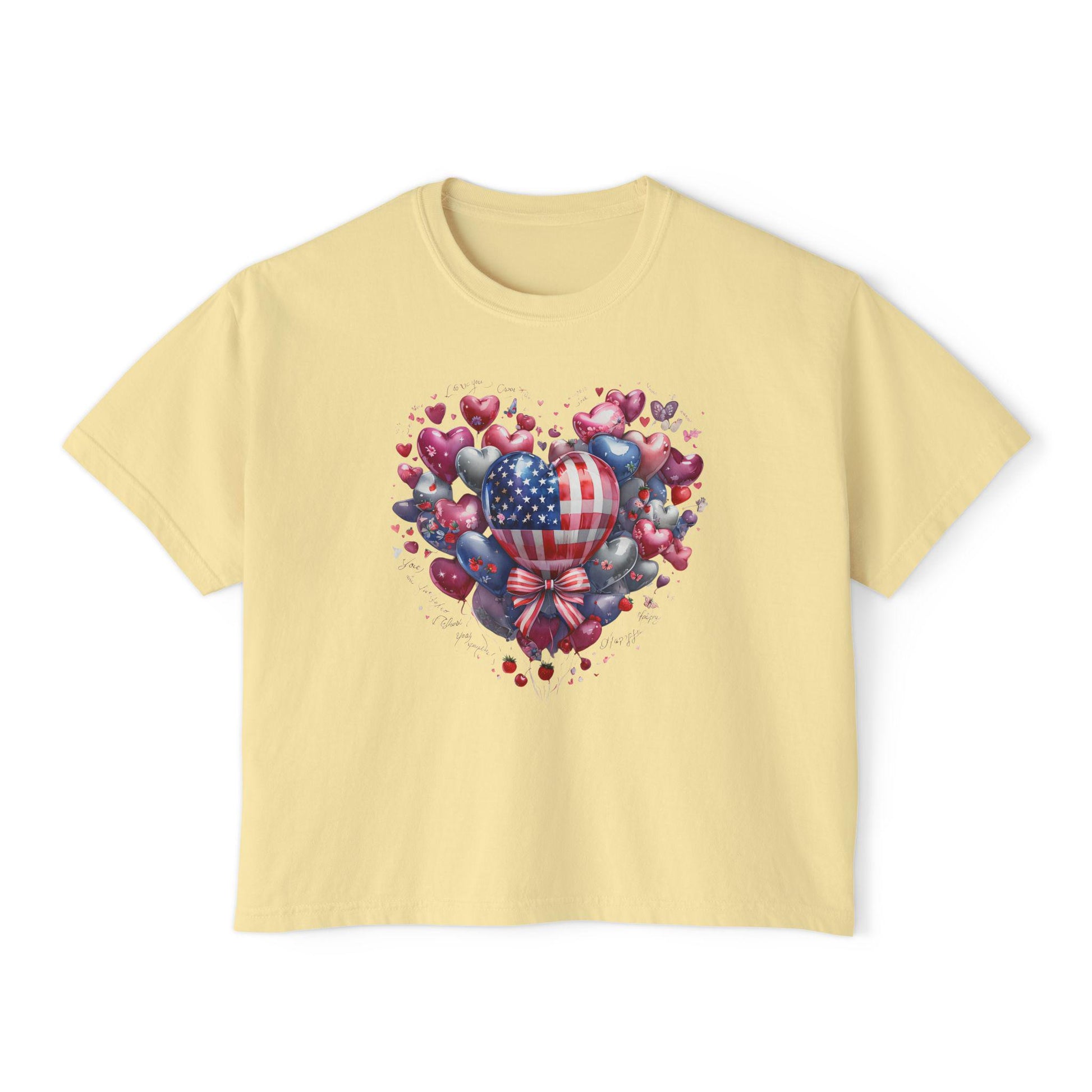 Love Heart Women's Boxy Tee, Valentine's Day Gift Shirt, Comfortable Casual Wear, Gift for Her, Love Inspired T-Shirt