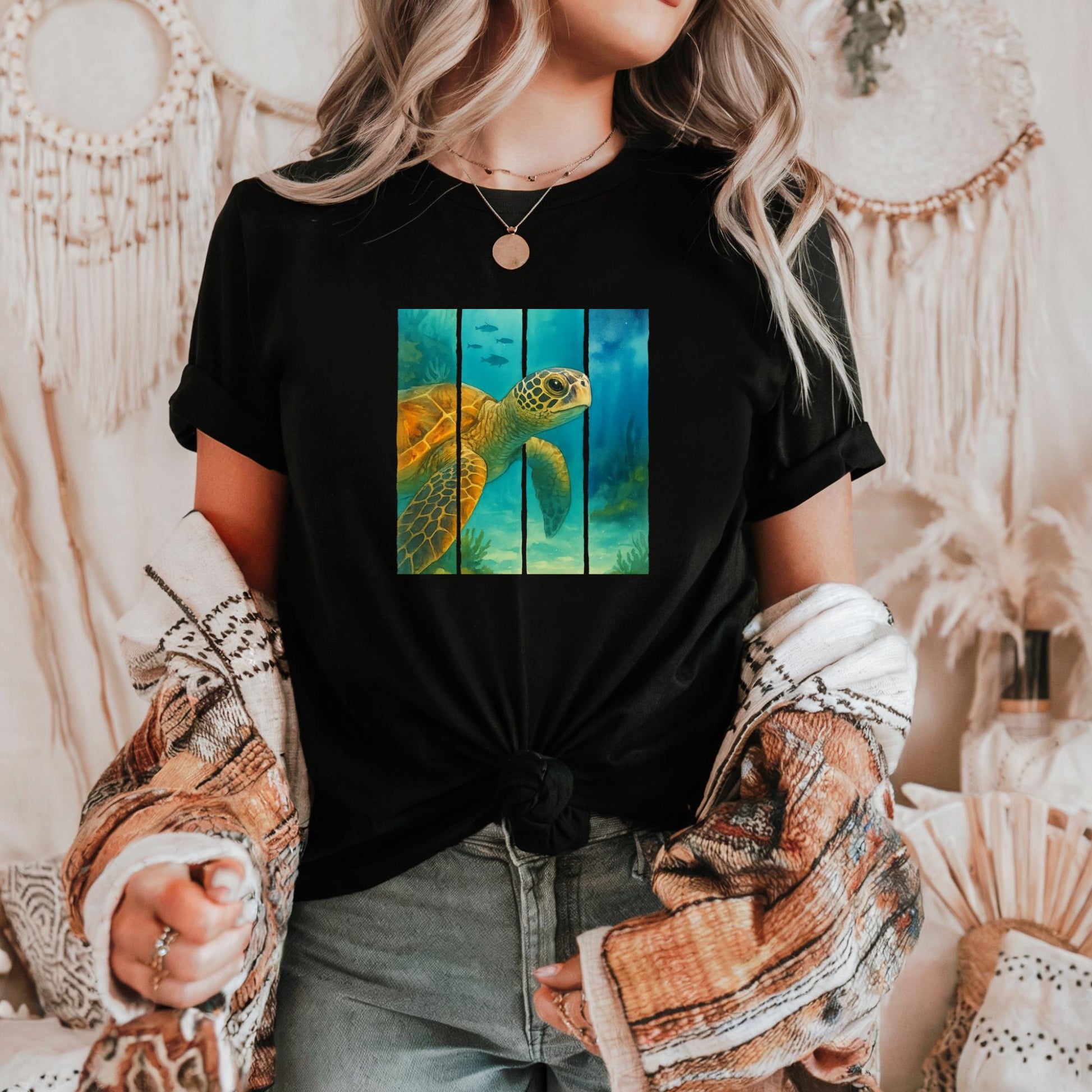 Sea Turtle Unisex Heavy Cotton Tee, Ocean Lover Gift, Eco-Friendly T-Shirt, Sea Life Apparel, Beach Vacation Outfit, Gift for Turtle Lovers