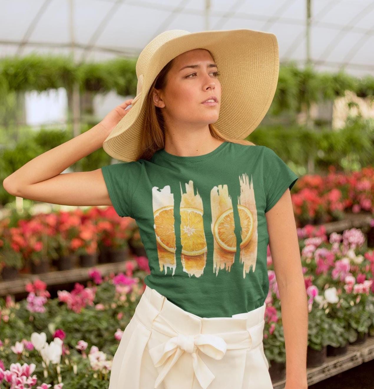 Citrus Slice Unisex Heavy Cotton Tee - Fresh Fruit Graphic T-Shirt, Summer Apparel, Casual Wear, Bright Design, Gift for Food Lovers